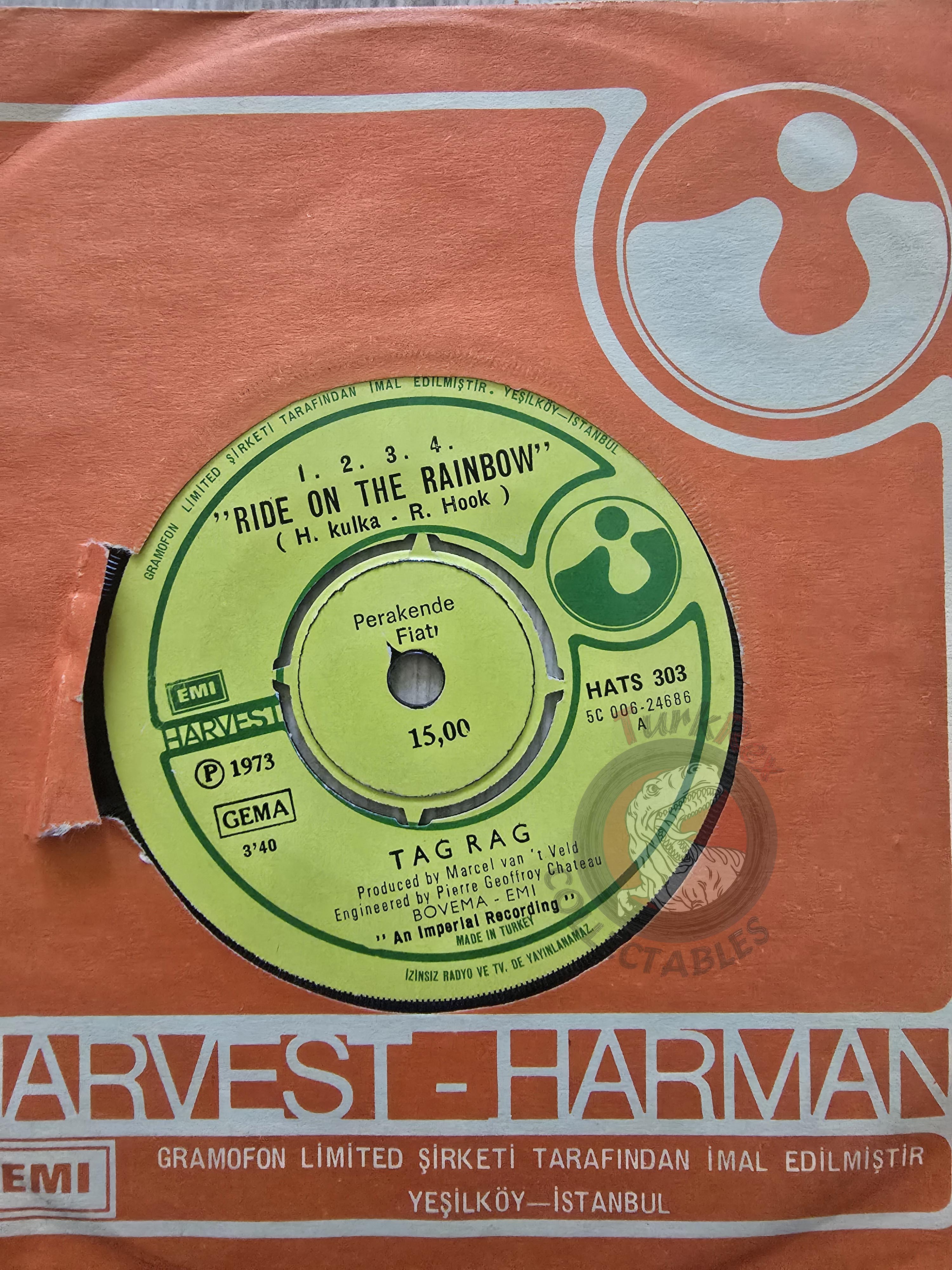 Tag Rag – 1. 2. 3. 4. (Ride On A Rainbow) 7" Turkish Pressing Vinyl Turkey Edition