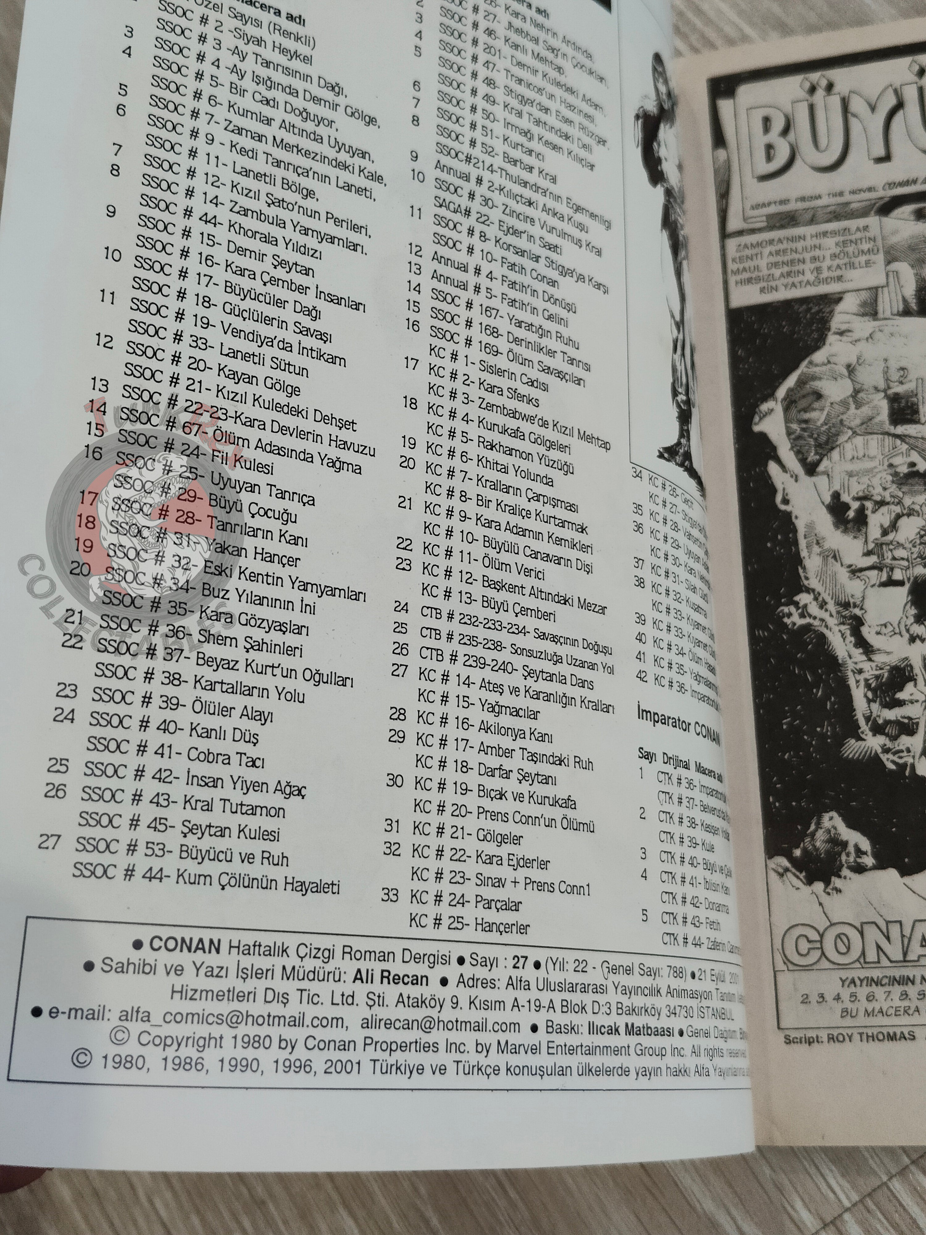Conan #27 The Savage Sword of Conan #53 #54 Turkish Comic Turkey