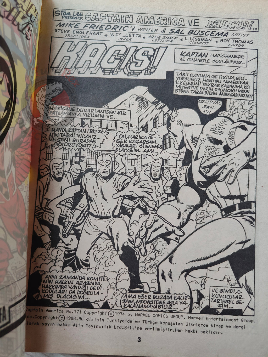 Captain America – Issue #5 1988 Turkish Comic Turkey #171 #172 #173 #174