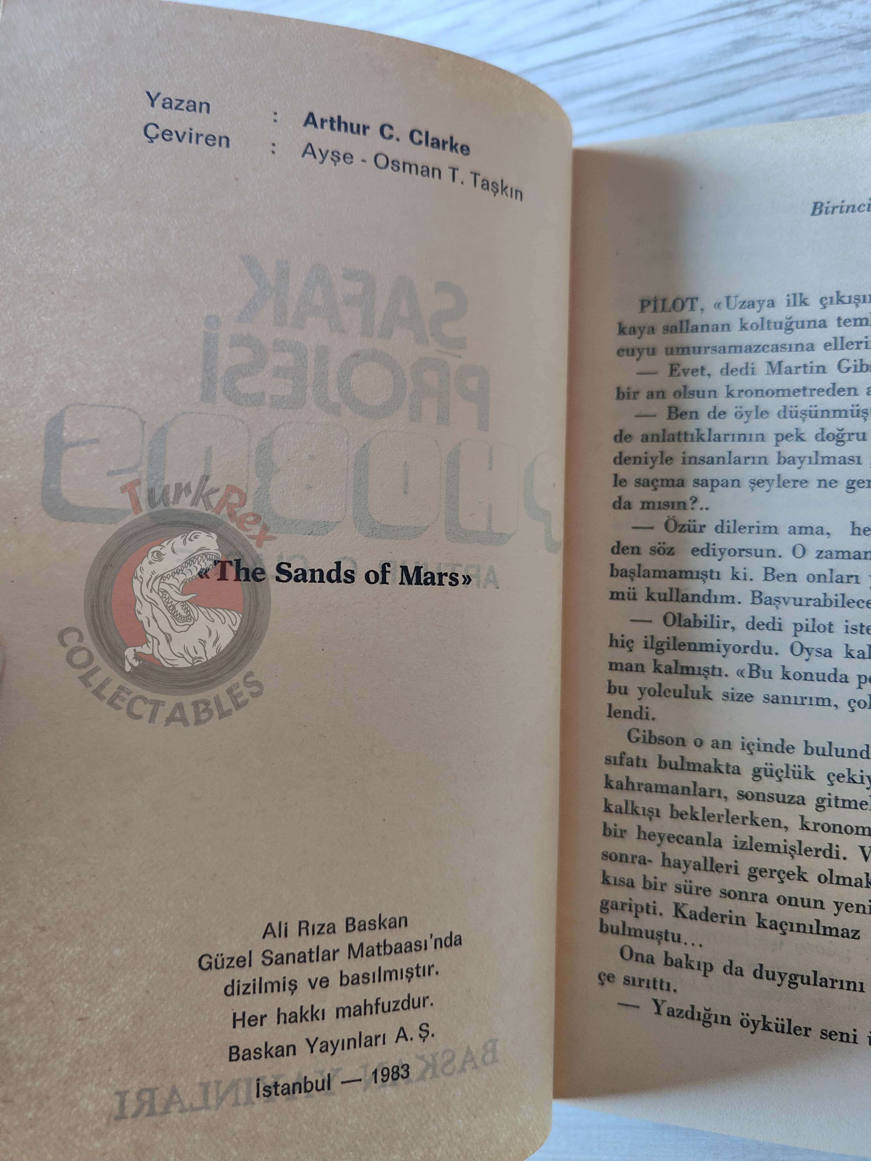 Arthur C. Clarke – The Sands of Mars 1983 1st Turkish Book Turkey