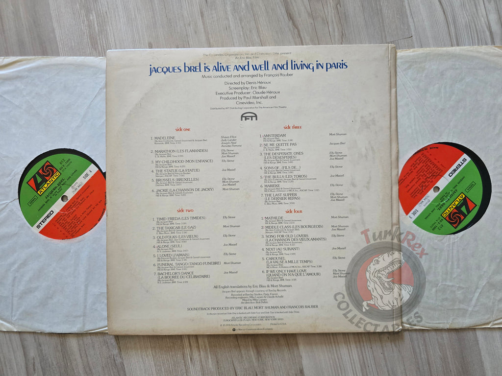Jacques Brel – Eric Blau's Jacques Brel Is Alive And Well And Living In Paris Turkish Pressing Vinyl Turkey Edition