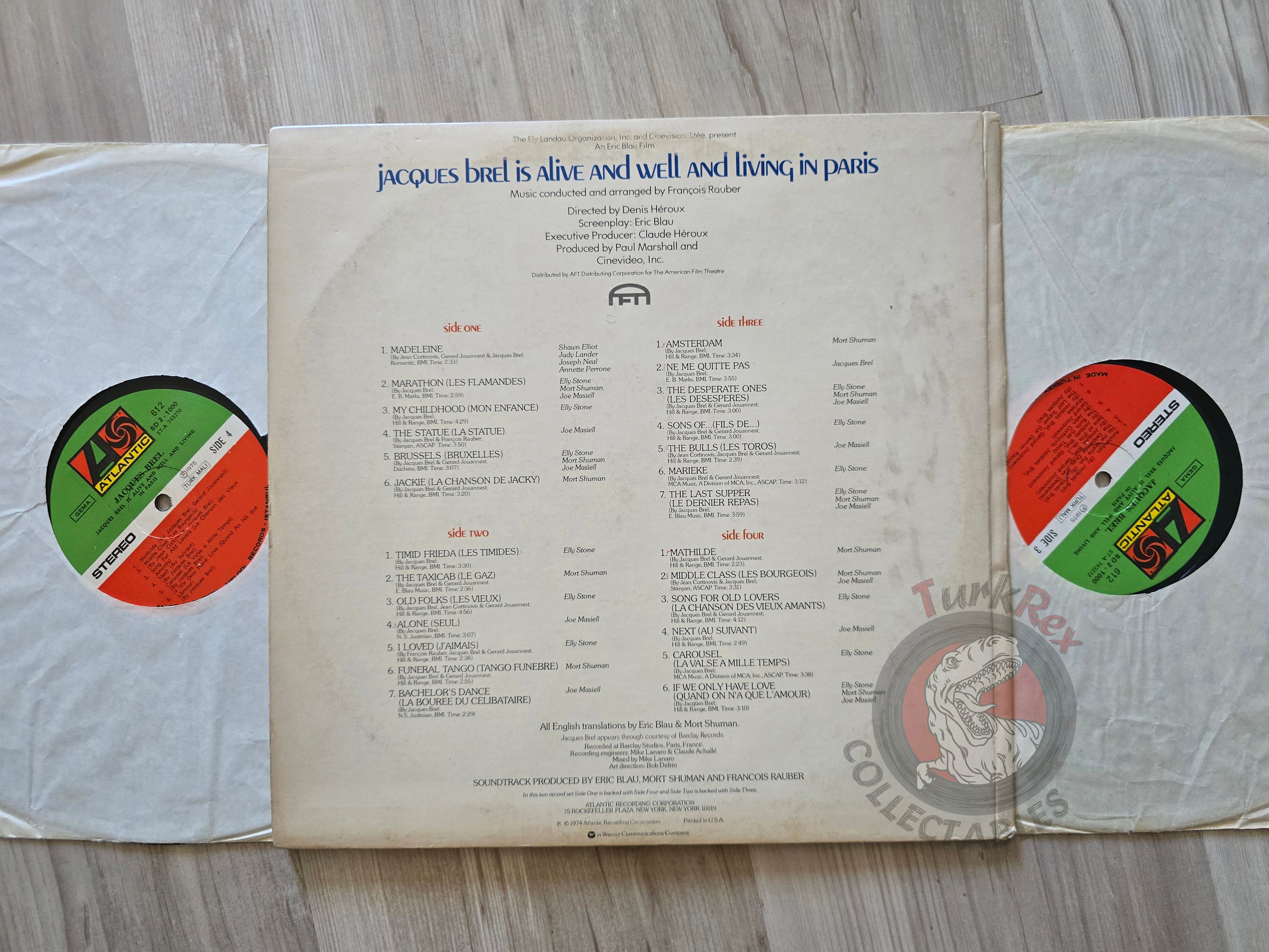 Jacques Brel – Eric Blau's Jacques Brel Is Alive And Well And Living In Paris Turkish Pressing Vinyl Turkey Edition