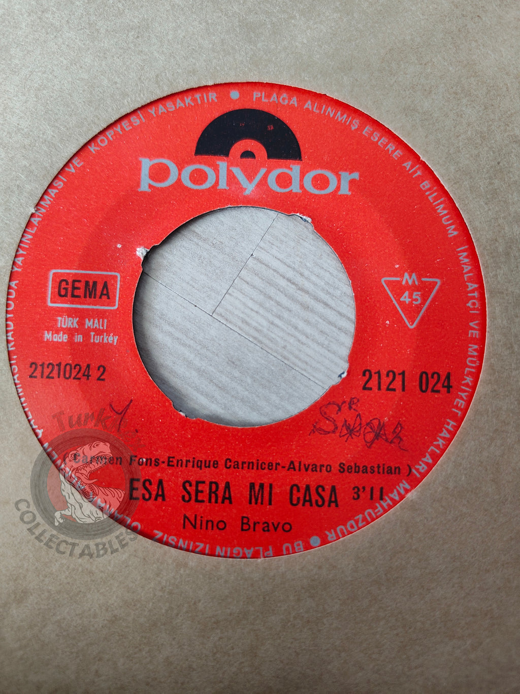 Nino Bravo – Te Quiero, Te Quiero 7" Turkish Pressing Vinyl Turkey Edition