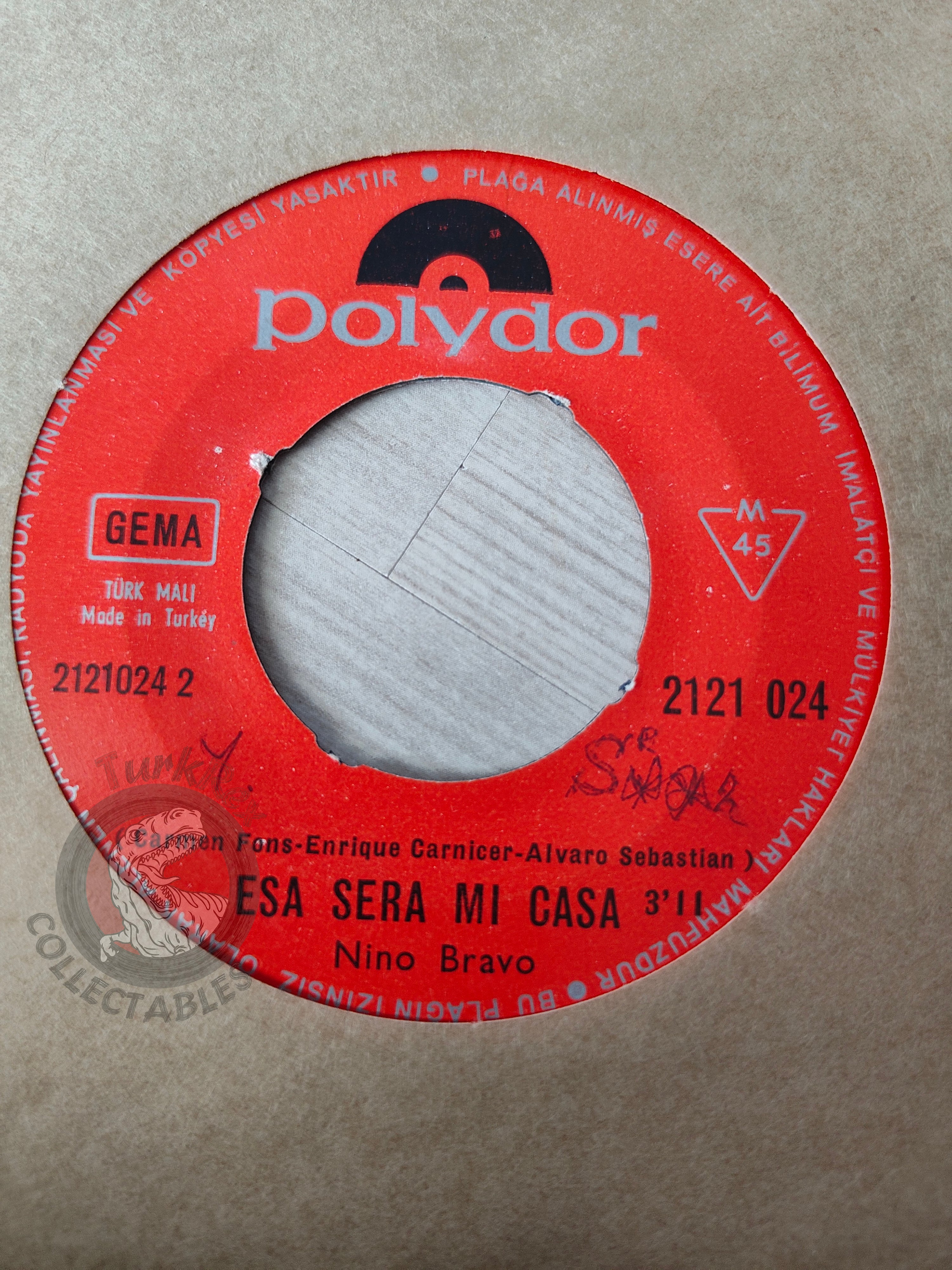 Nino Bravo – Te Quiero, Te Quiero 7" Turkish Pressing Vinyl Turkey Edition
