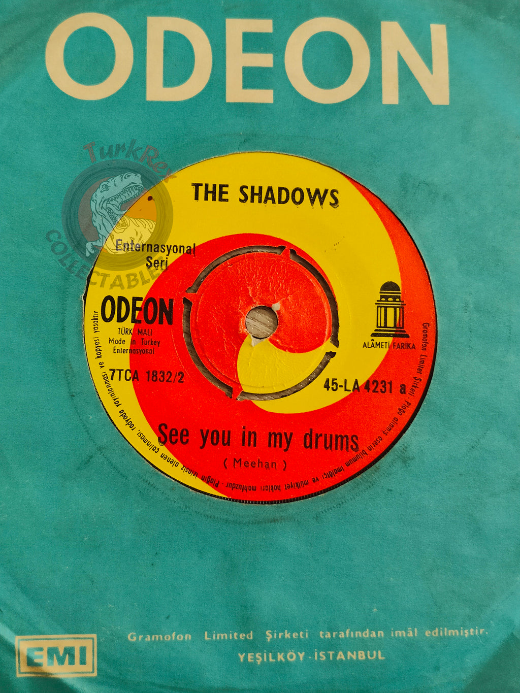 The Shadows – See You In My Drums 7" Turkish Pressing Vinyl Turkey Edition