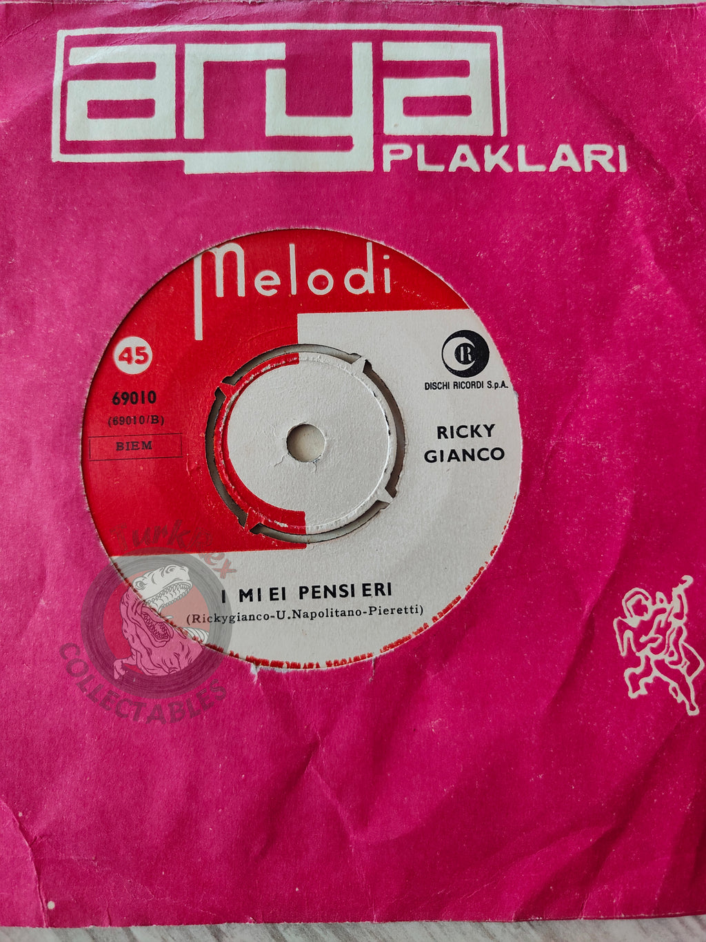 Ricky Gianco – I Miei Pensieri 7" Promo Turkish Pressing Vinyl Turkey Edition