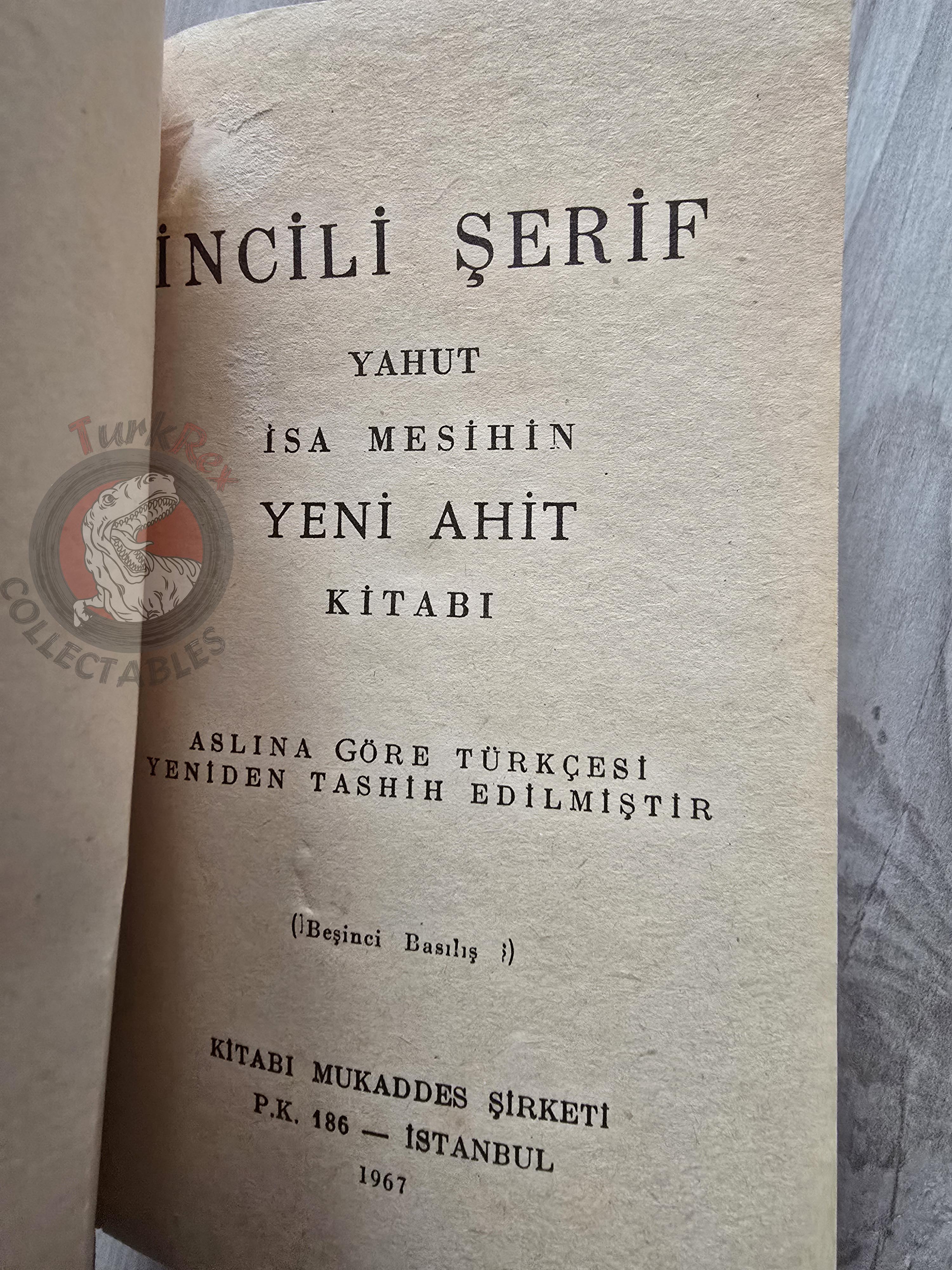 Bible The Holy Gospel 1967 Turkish Book New Testament