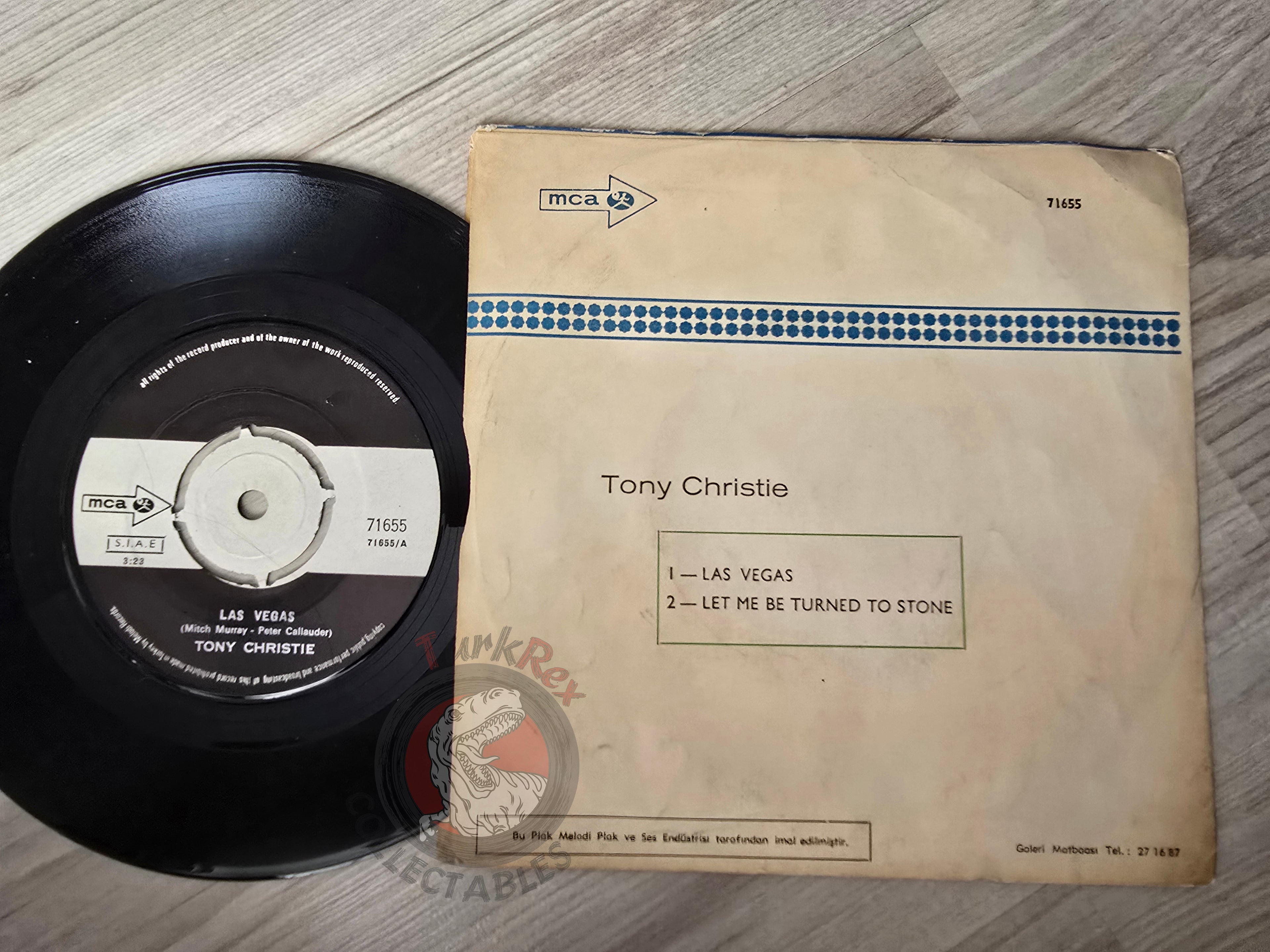 Tony Christie – Las Vegas 7" Turkish Pressing Vinyl Turkey Edition