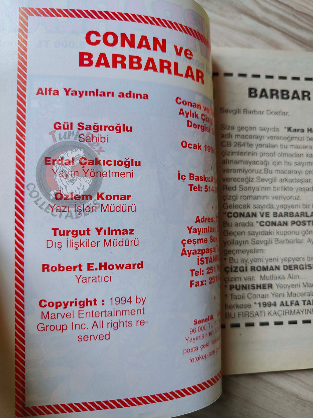 Conan ve Barbarlar #4 1994 Red Sonja & King Kull Turkish Comic Turkey