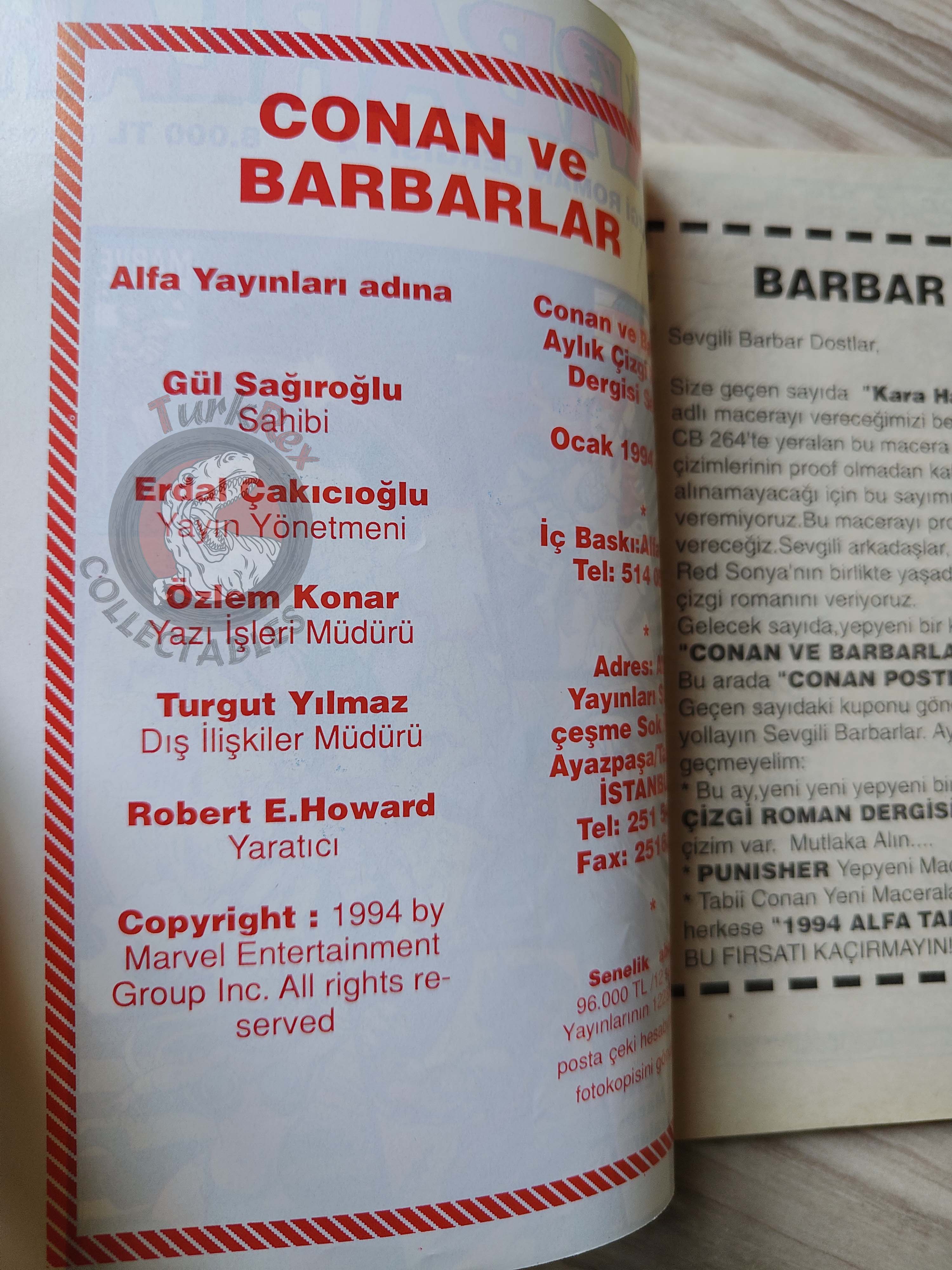 Conan ve Barbarlar #4 1994 Red Sonja & King Kull Turkish Comic Turkey