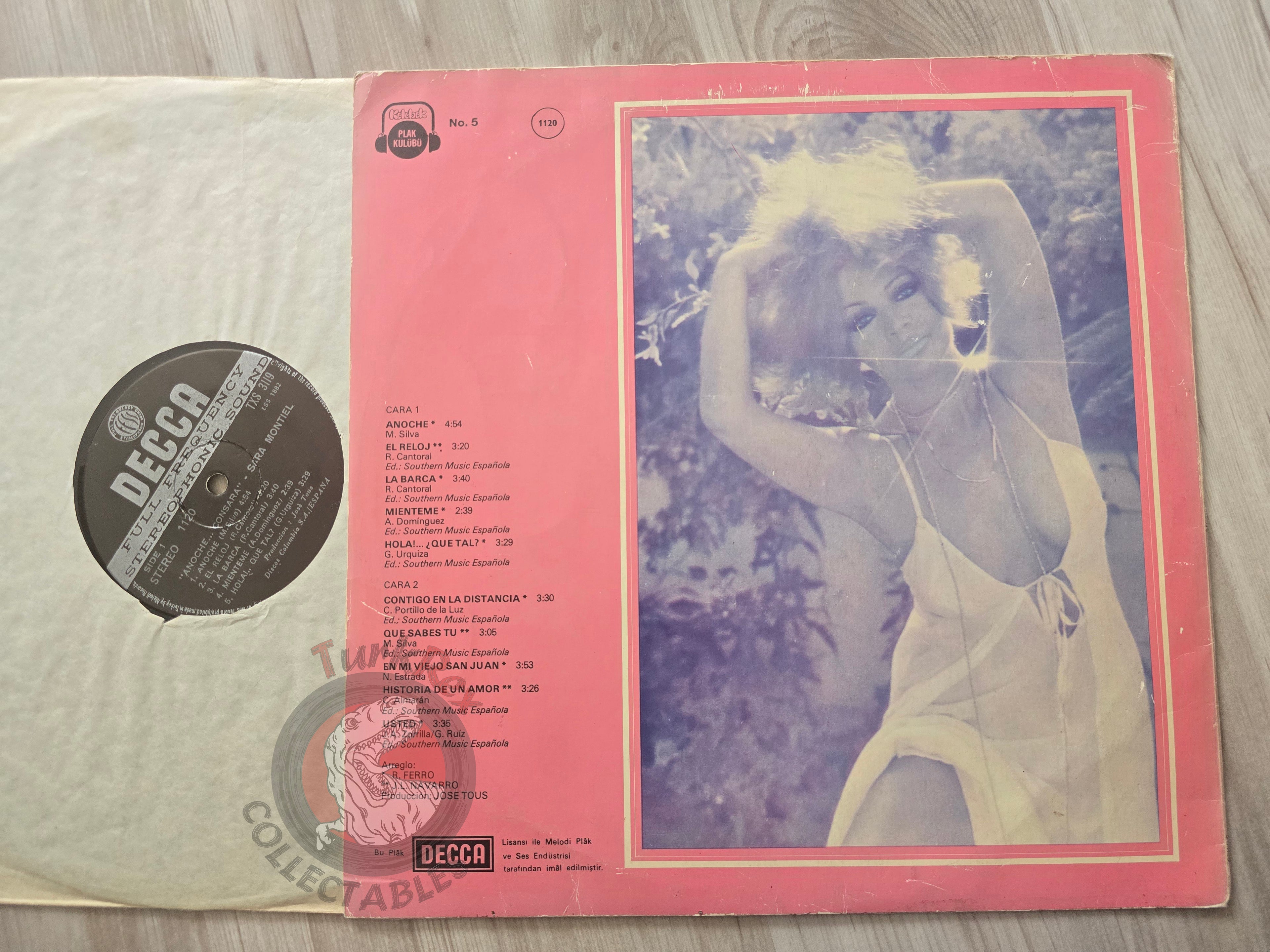 Sara Montiel – Anoche... Con Sara Turkish Pressing Vinyl Turkey Edition