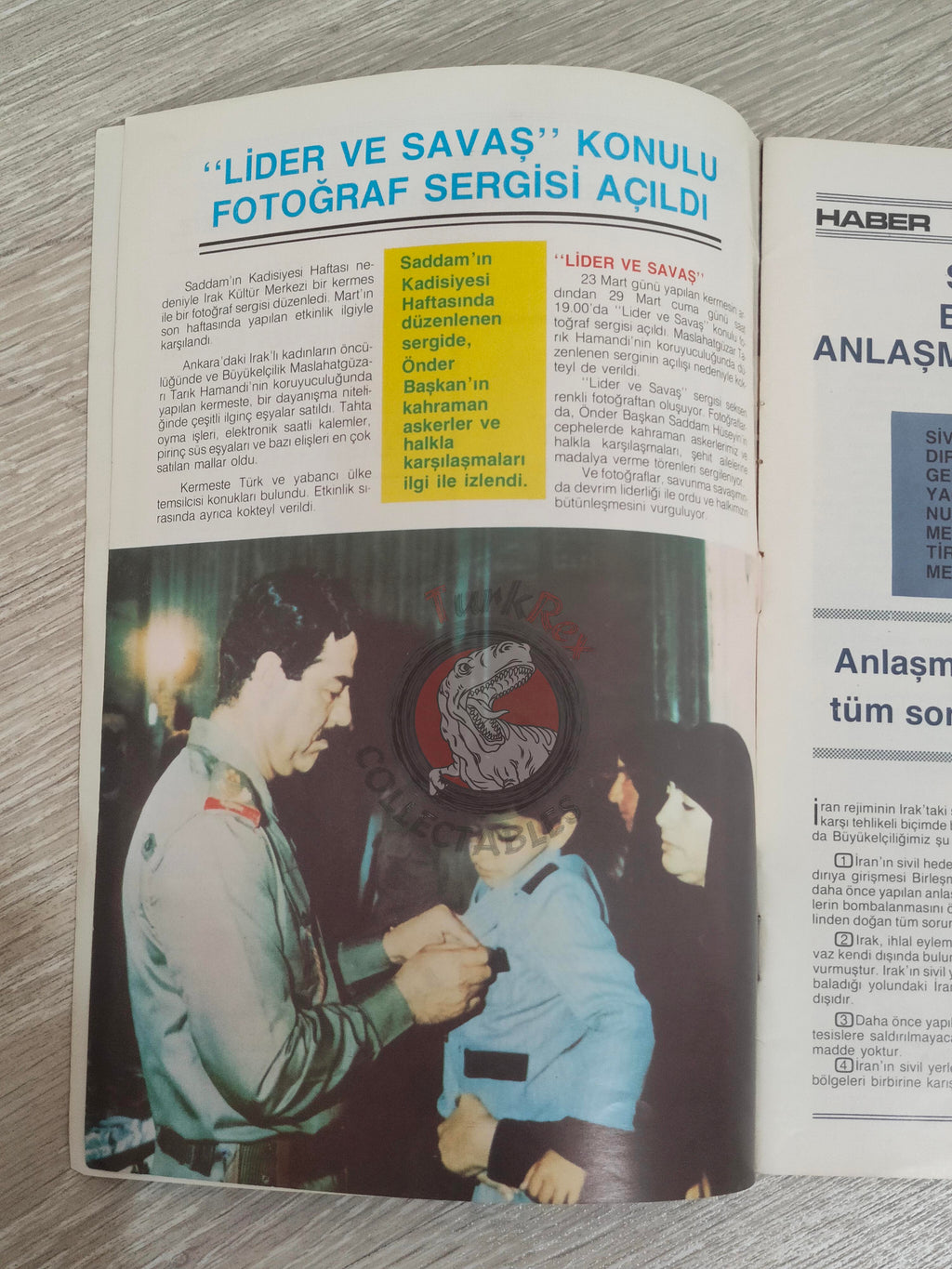 Saddam Hussein - Iraq Today 1985 Official Propaganda Magazine Turkish Turkey Middle East