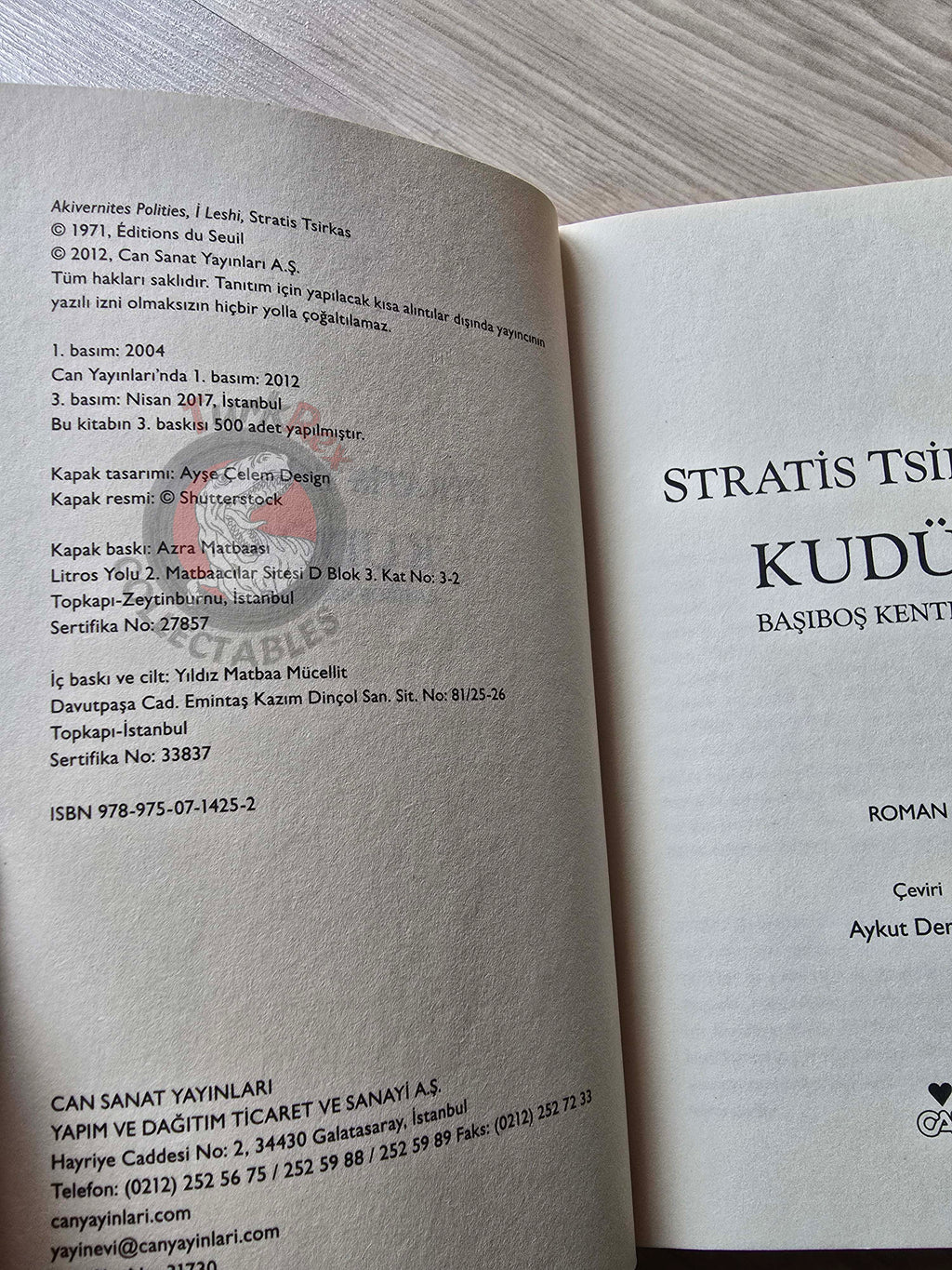 Stratis Tsirkas – Drifting Cities: Jerusalem 2017 Turkish Book Turkey