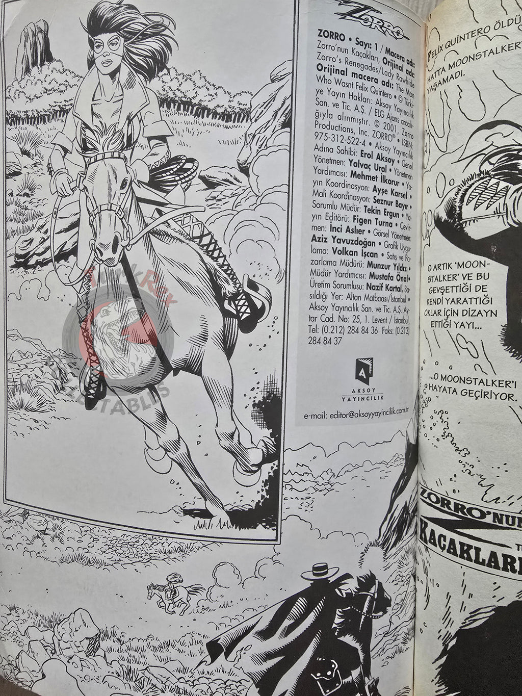 Zorro's Renegades #1 Lady Rawhide Turkish Comic Turkey