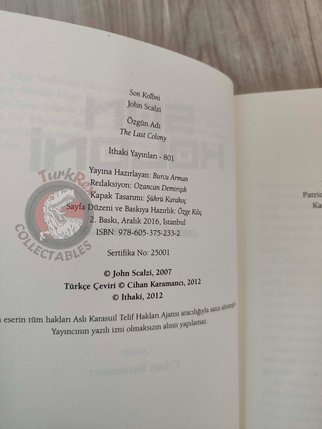 John Scalzi – The Last Colony Turkish Book Turkey Old Man’s War Series