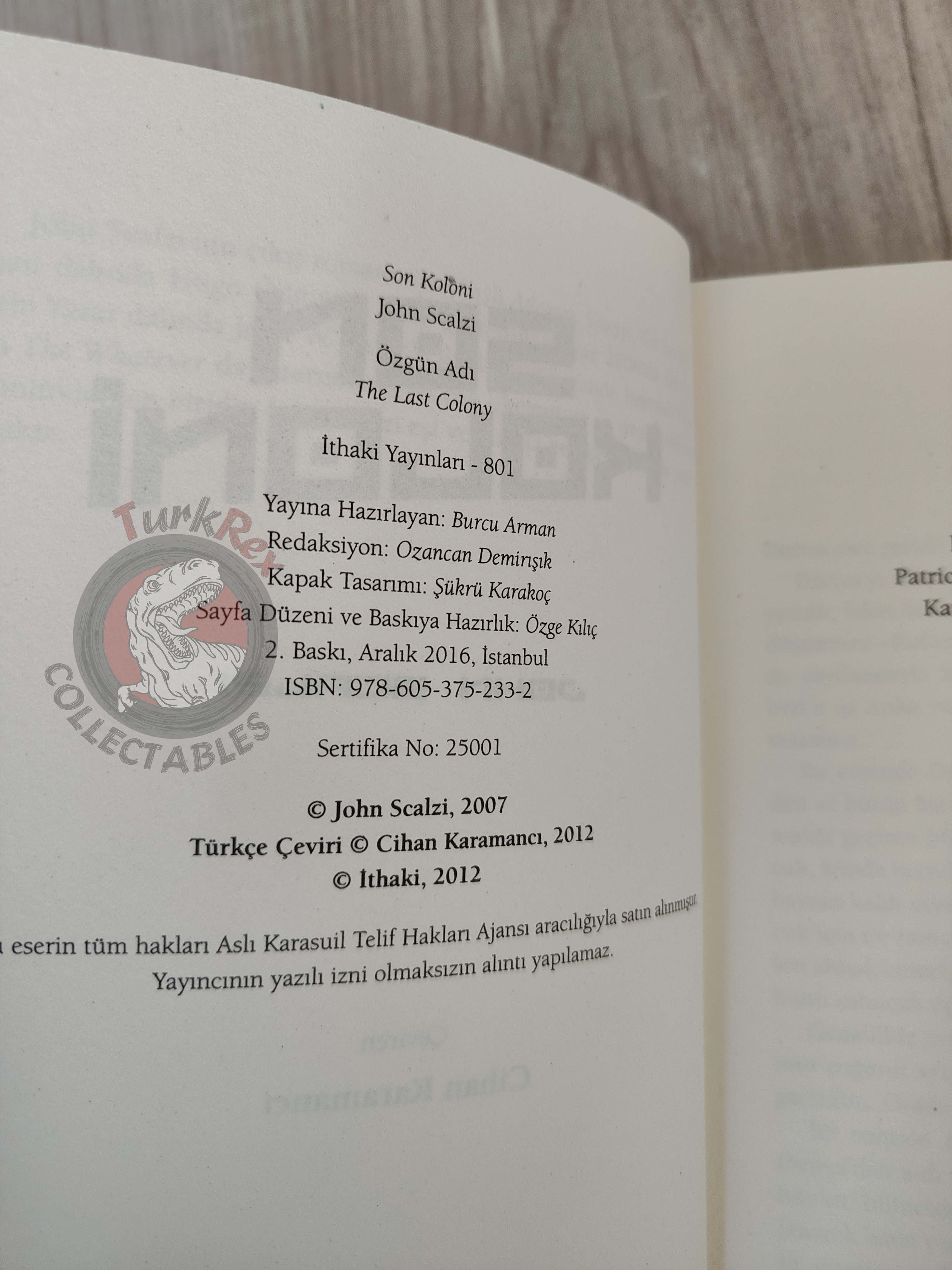 John Scalzi – The Last Colony Turkish Book Turkey Old Man’s War Series