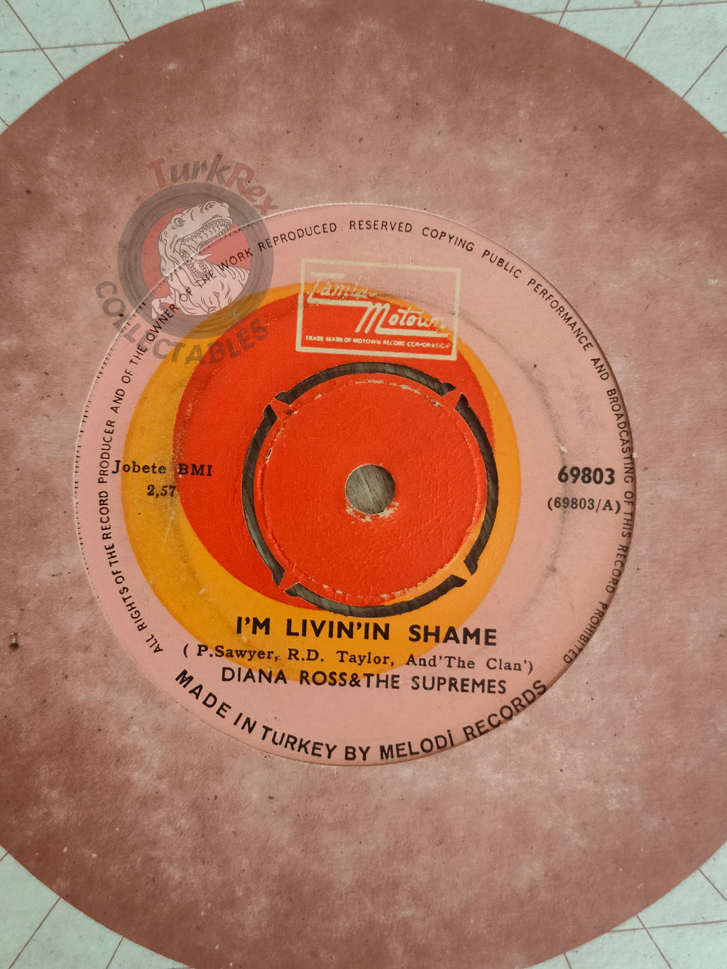 Diana Ross & The Supremes – I'm Livin' In Shame 7" Turkish Pressing Vinyl Turkey Edition