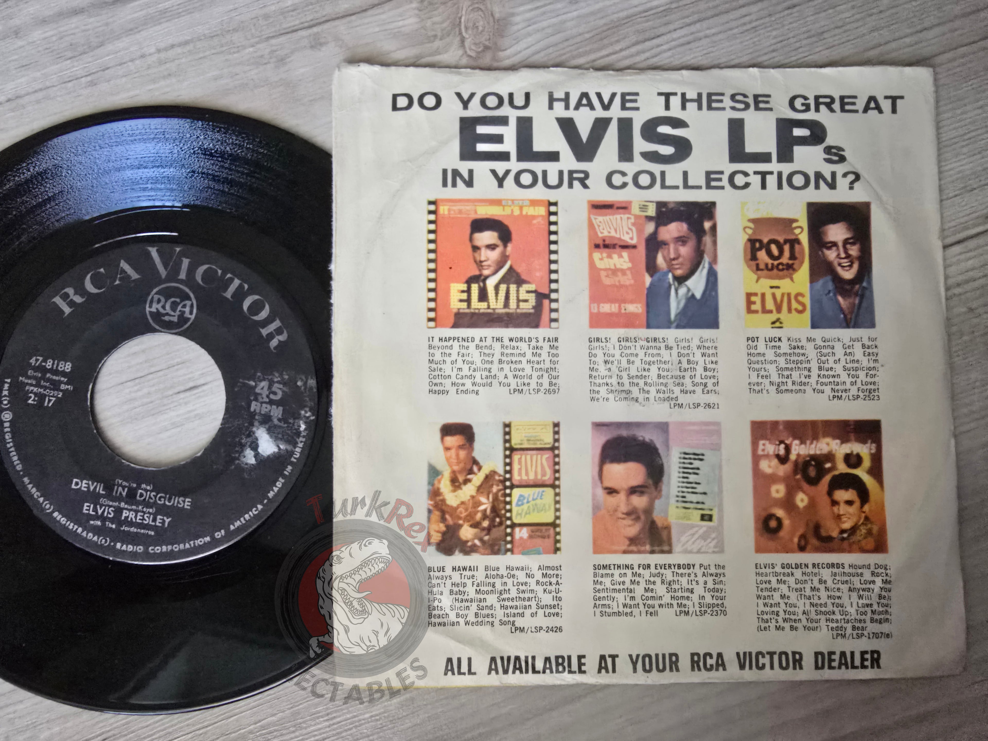 Elvis Presley – (You're The) Devil In Disguise 7" Turkish Pressing Vinyl Turkey Edition