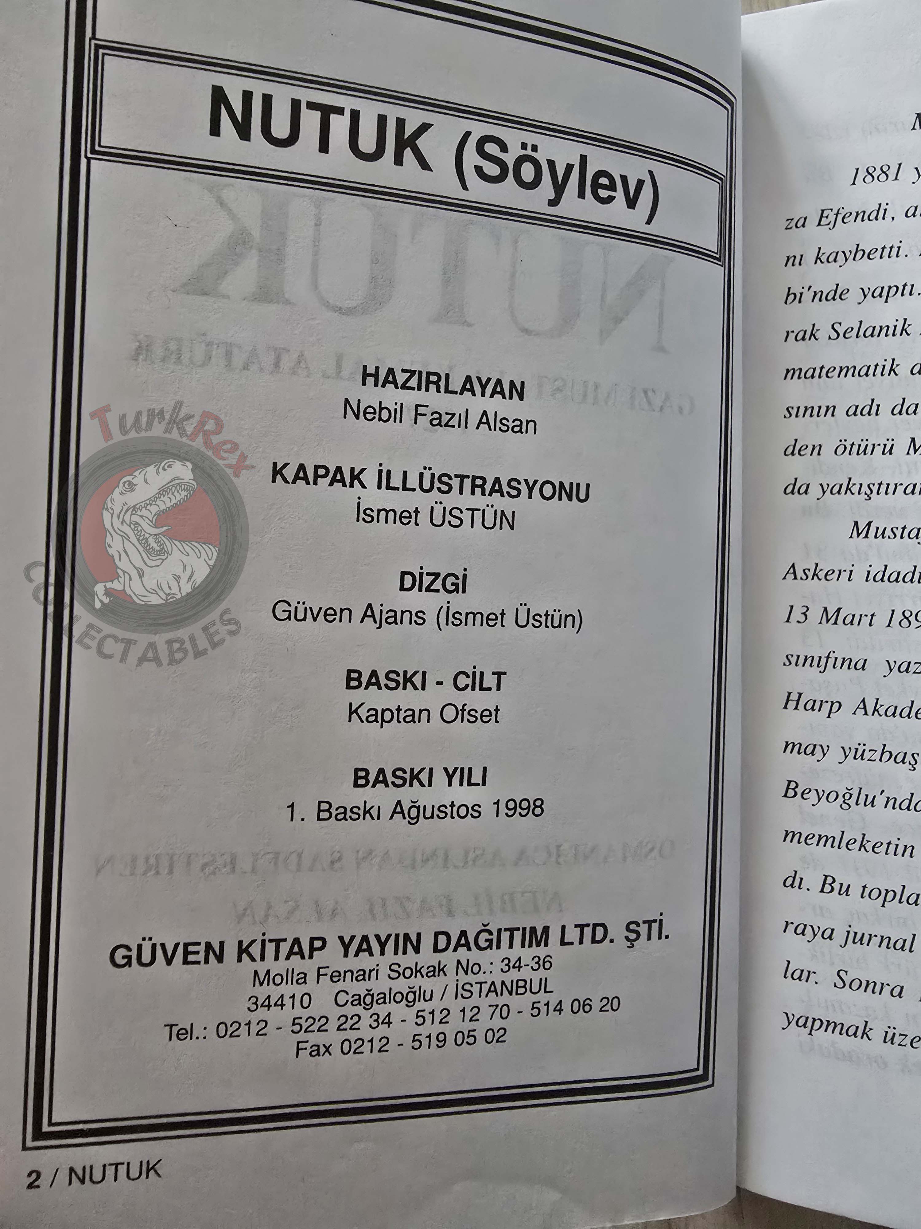 Mustafa Kemal Atatürk – Nutuk The Speech 1998 Turkish Book Turkey