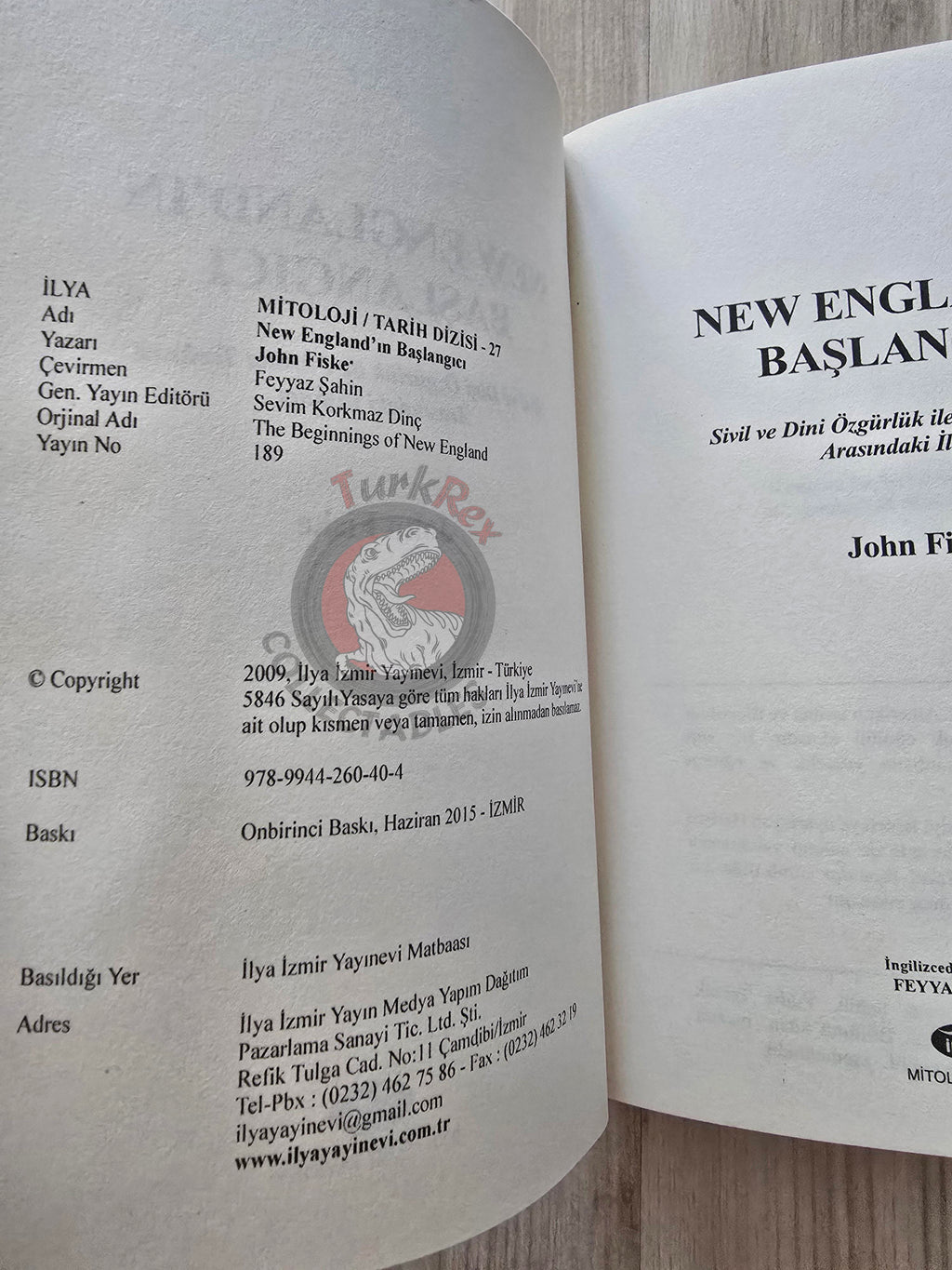 John Fiske – The Beginning of New England 2015 Turkish Book Turkey