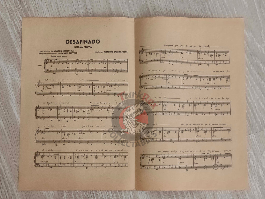 Roberto Lorano – Desafinado Turkish Vintage Musical Notes Sheet Turkey