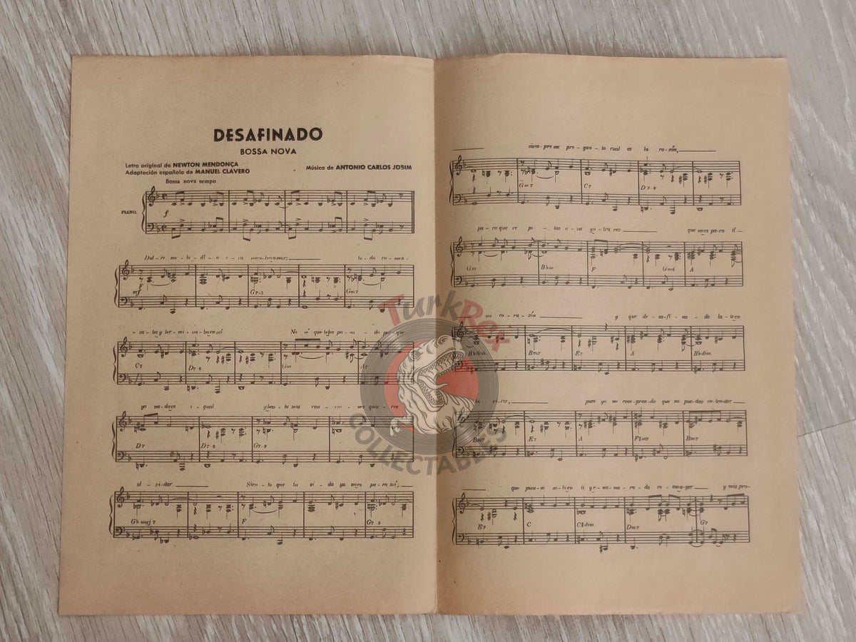 Roberto Lorano – Desafinado Turkish Vintage Musical Notes Sheet Turkey