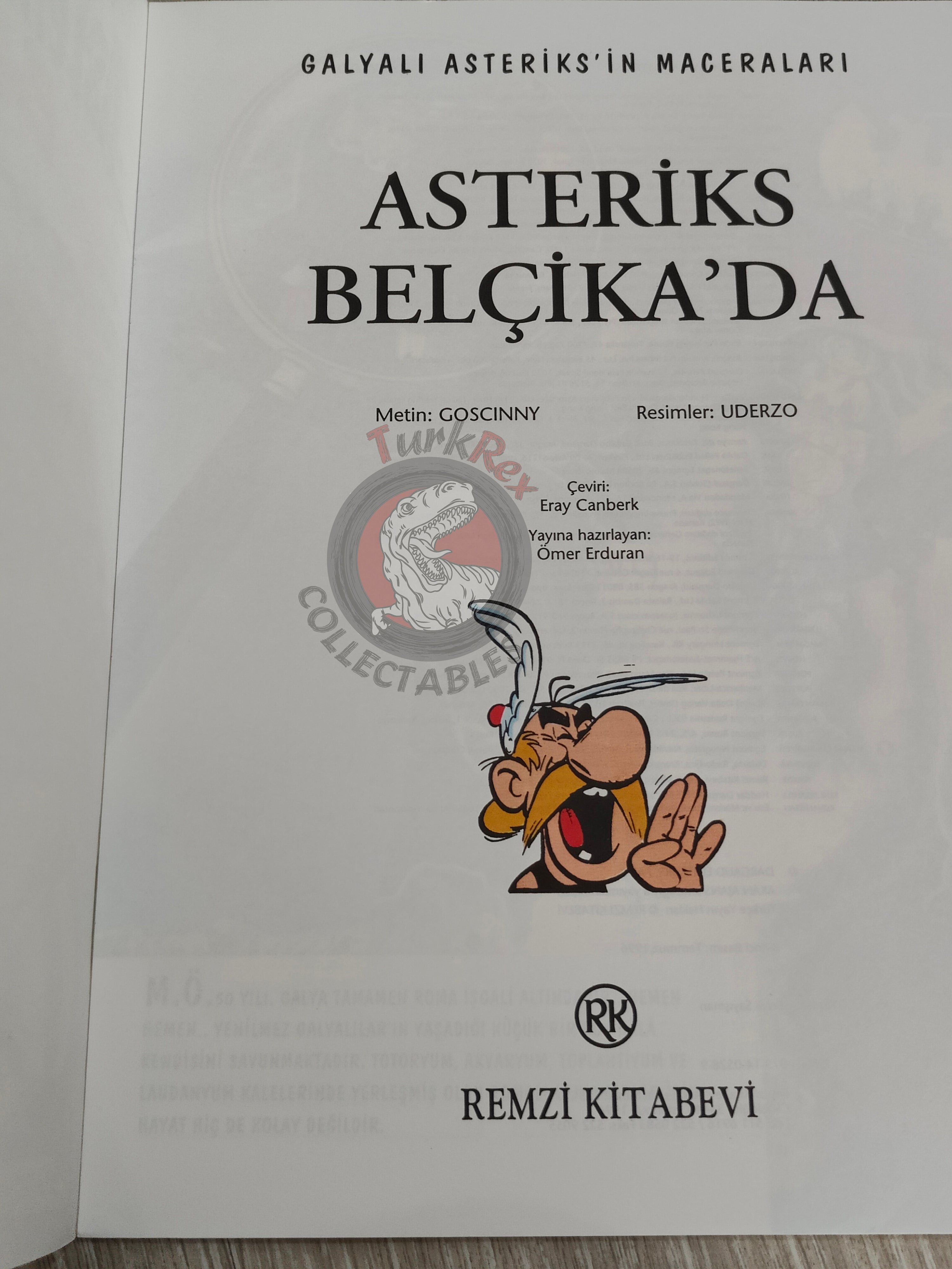 Asterix – Asterix in Belgium 1996 1st Edition Turkish Edition Comic Turkey