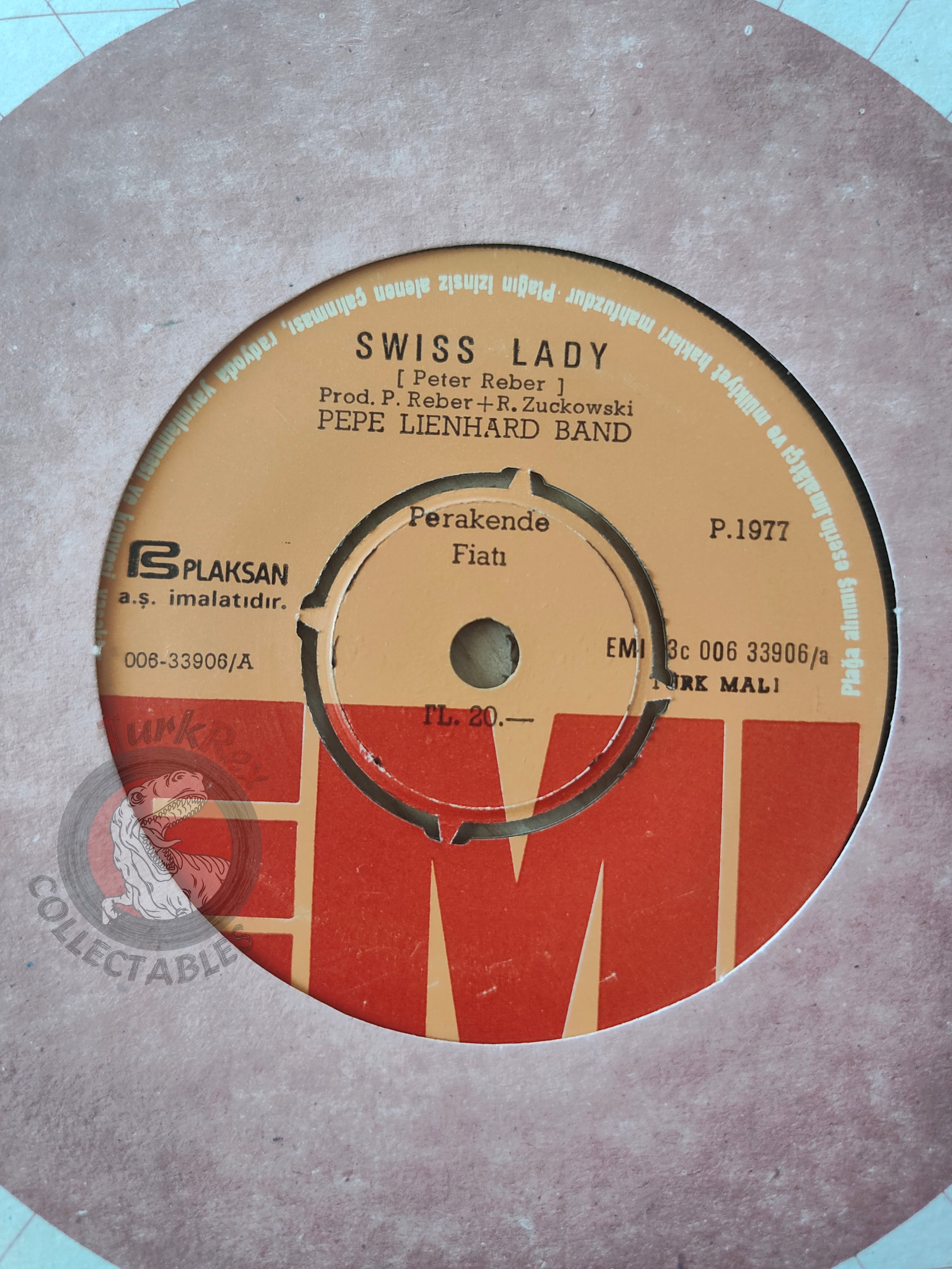 Pepe Lienhard Band – Swiss Lady 7" Turkish Pressing Vinyl Turkey Edition