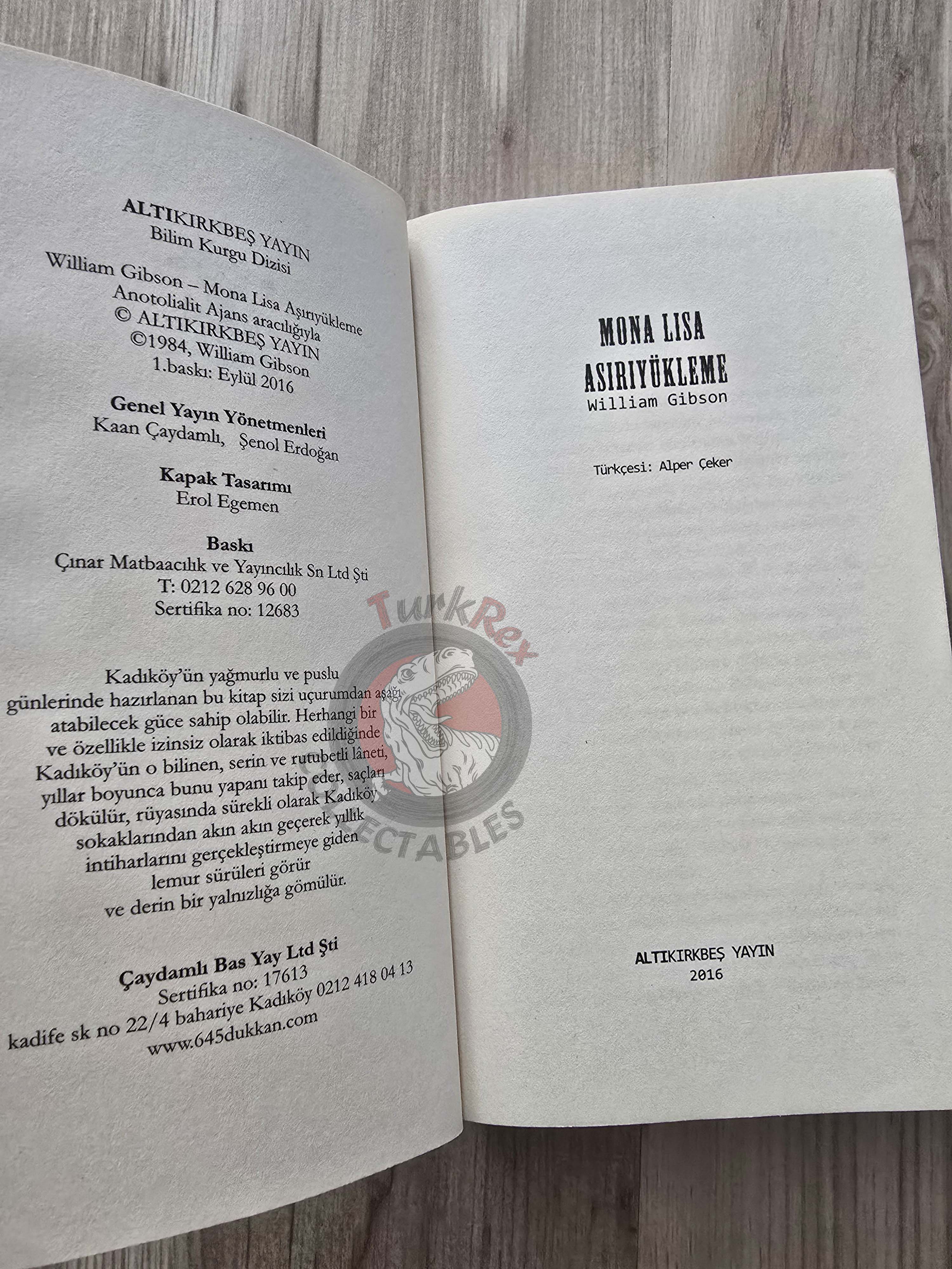 William Gibson – Mona Lisa Overdrive 2016 Turkish Book Turkey The Neuromancer Trilogy