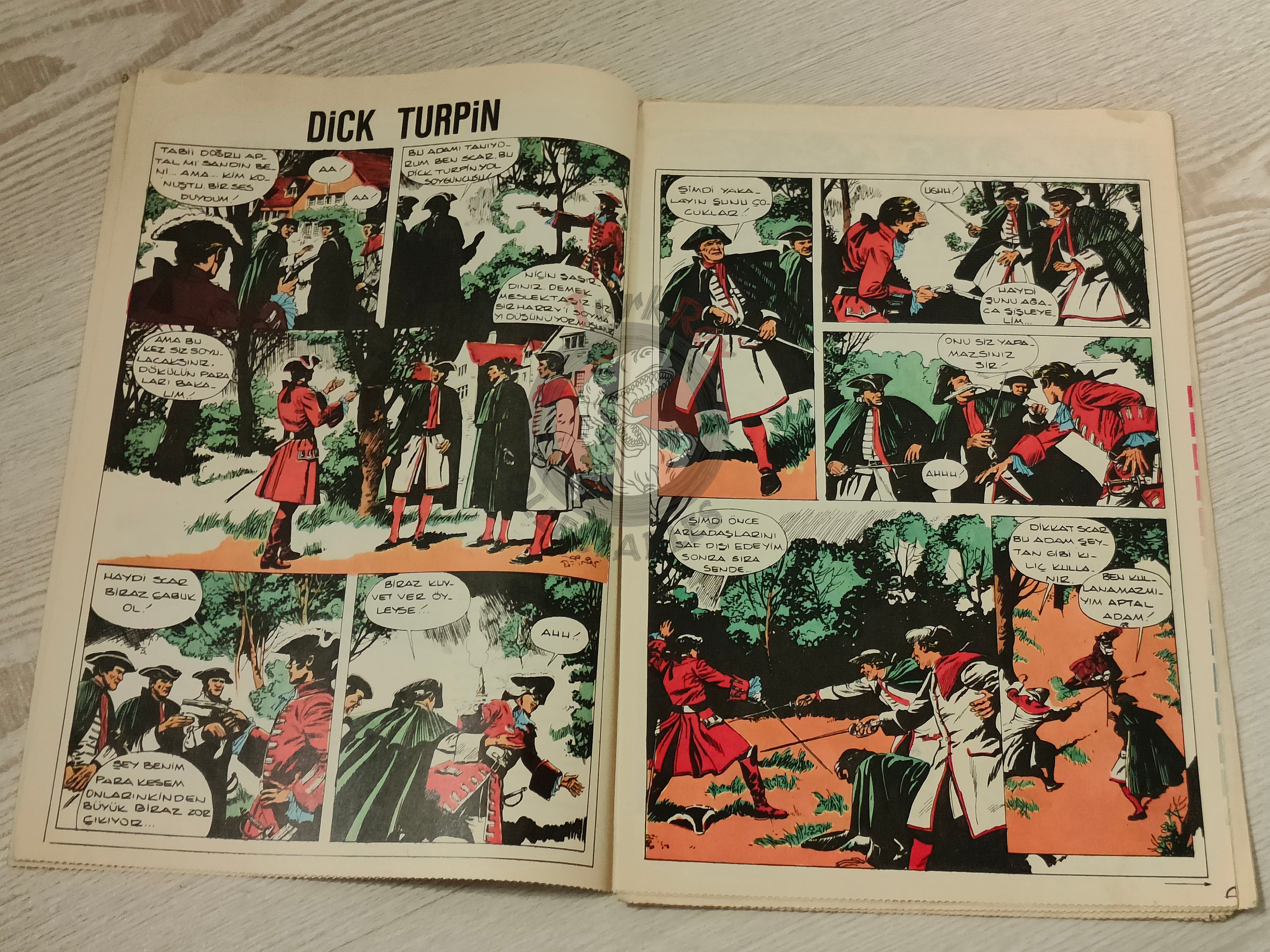 Doğan Kardeş 1975 Magazine #48 Turkish Comic Turkey Dick Turpin Smurfs Spirou Gaston