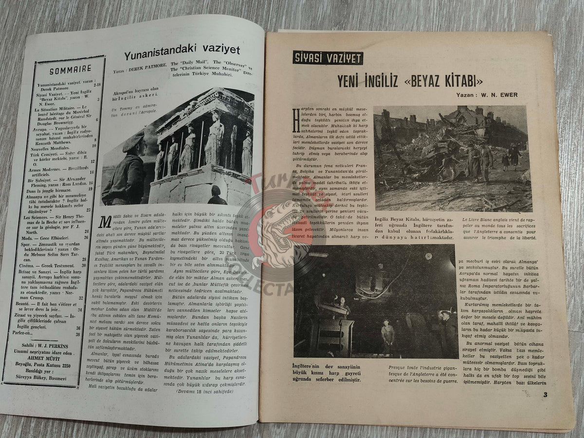 Realite 1944 British Propaganda Mag Turkish Turkey French Greece Yugoslavia WW2 era Marshal von Rundstedt