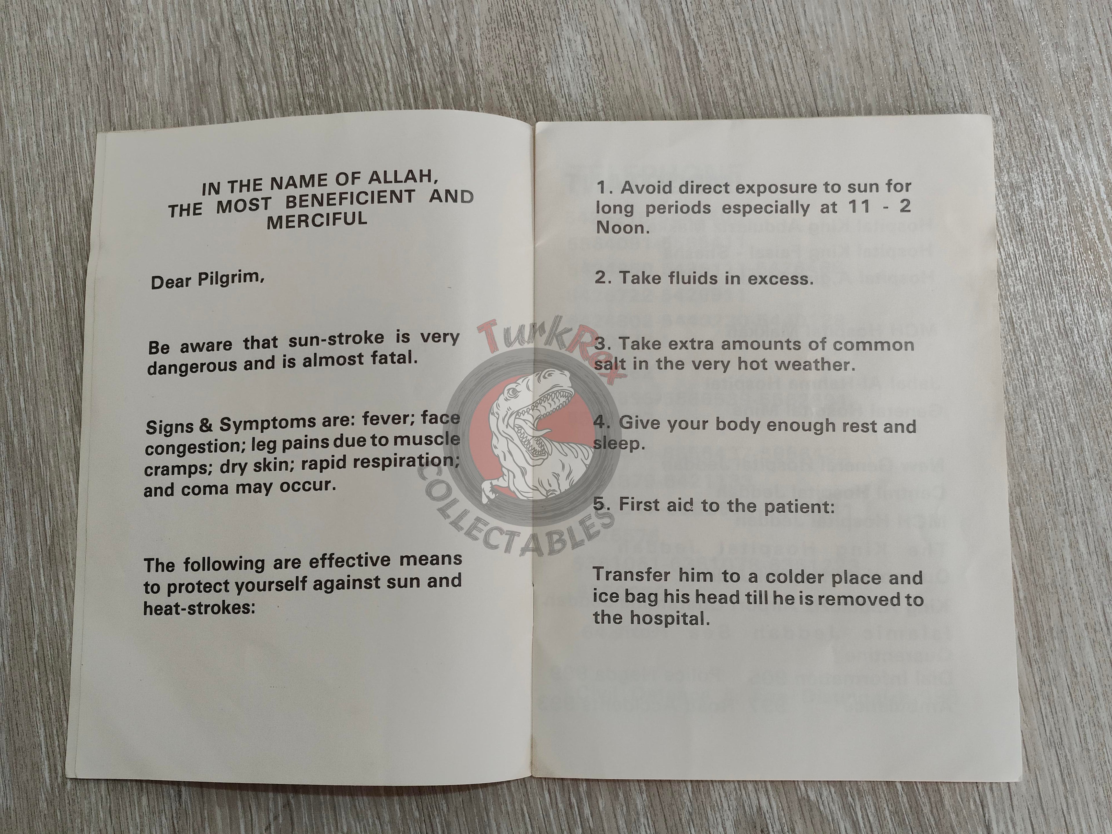 Hajj Health Guide Turkish English Pilgrimage Book with Saudi Arabia Map Mecca Kaaba