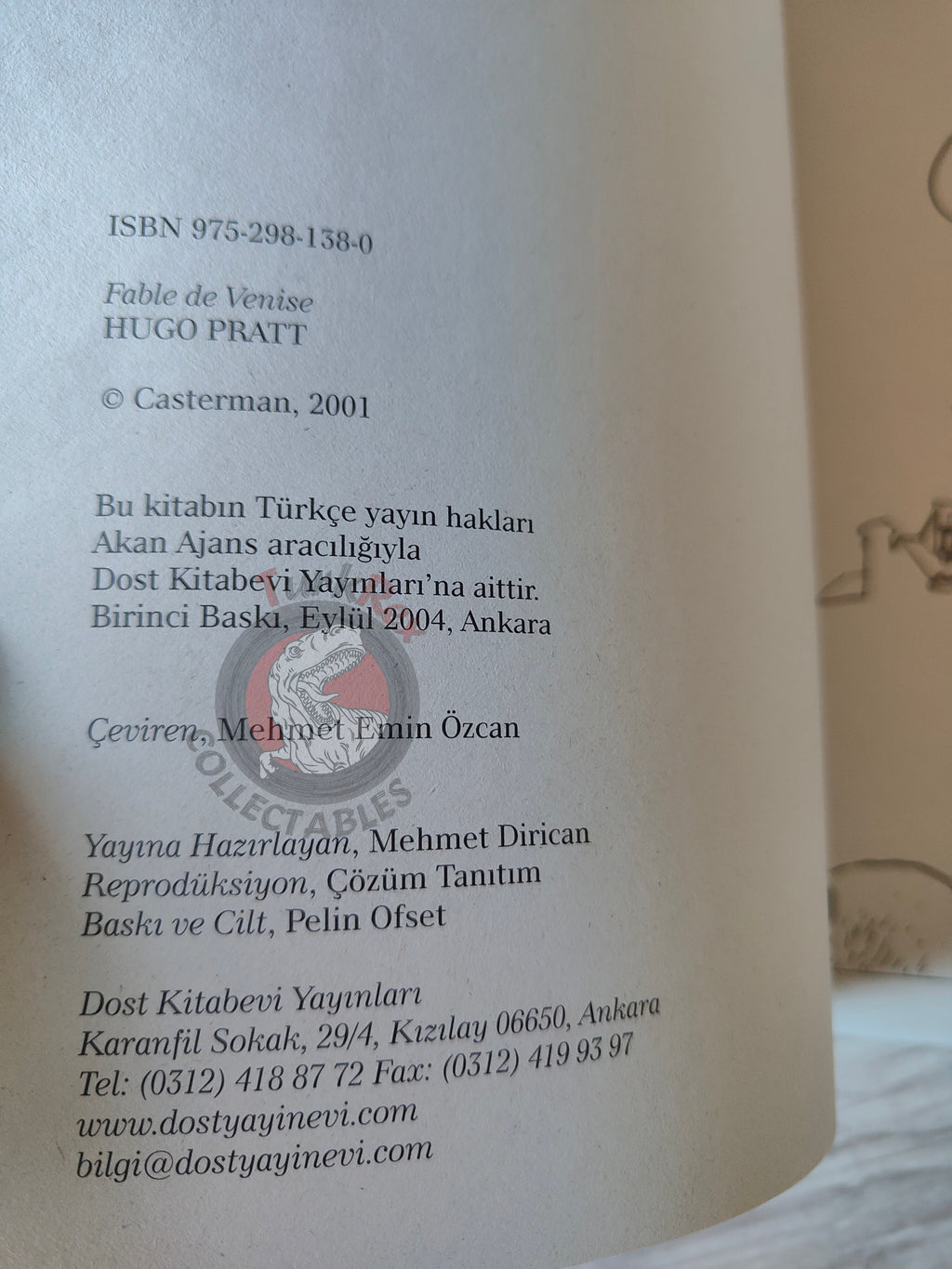 Corto Maltese –  Fable de Venise Turkish Comic Turkey