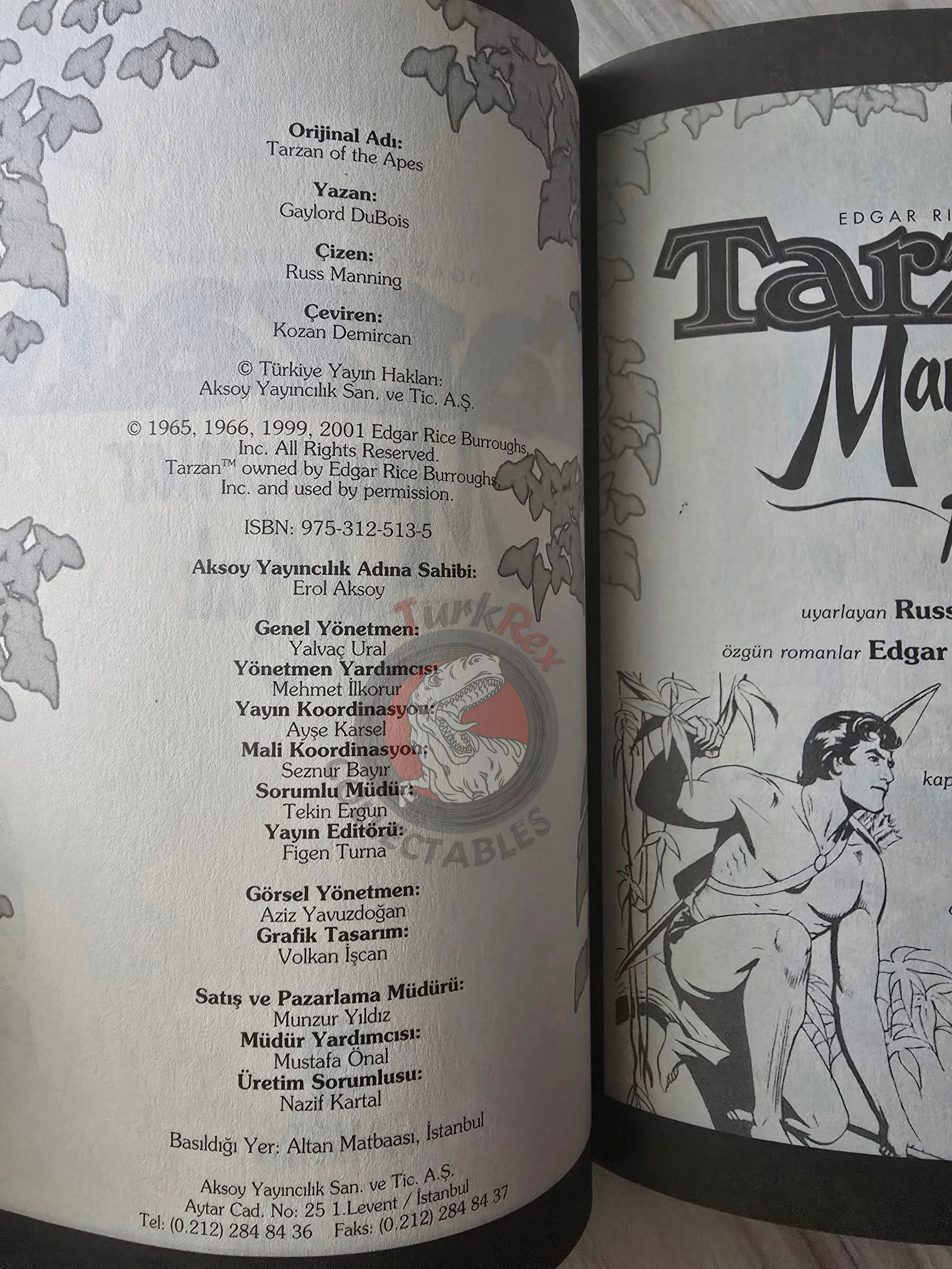 The Tarzan Comics Library #1 - Tarzan of the Apes Turkish Comic Turkey Russ Manning