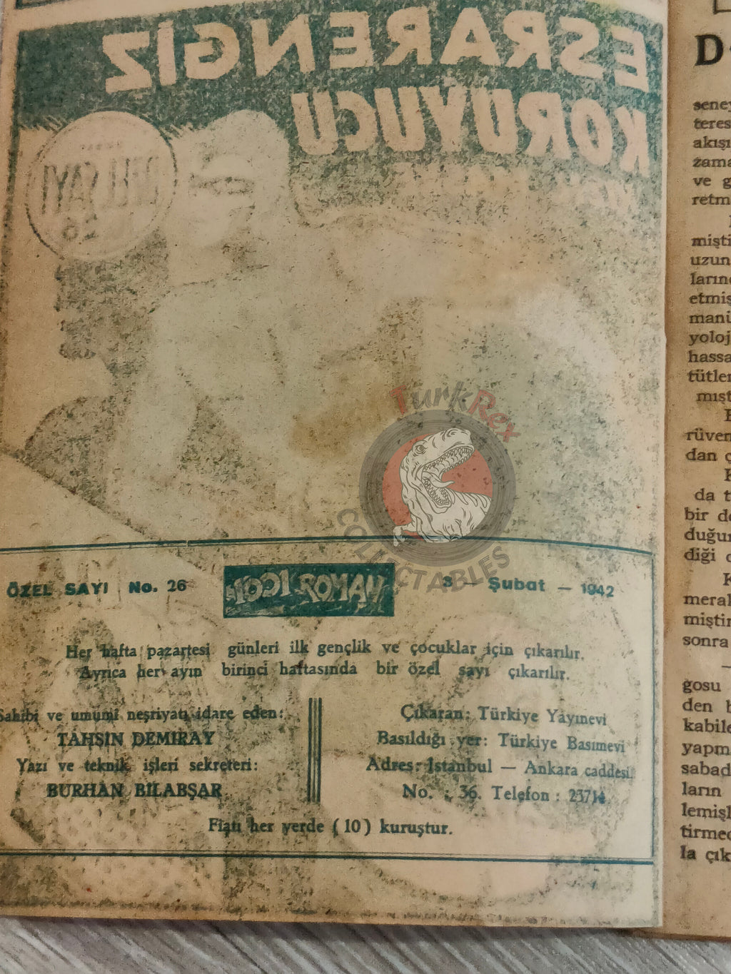 1001 Roman 1942 The Phantom - The Singh Brotherhood Turkish Comic Mag Turkey