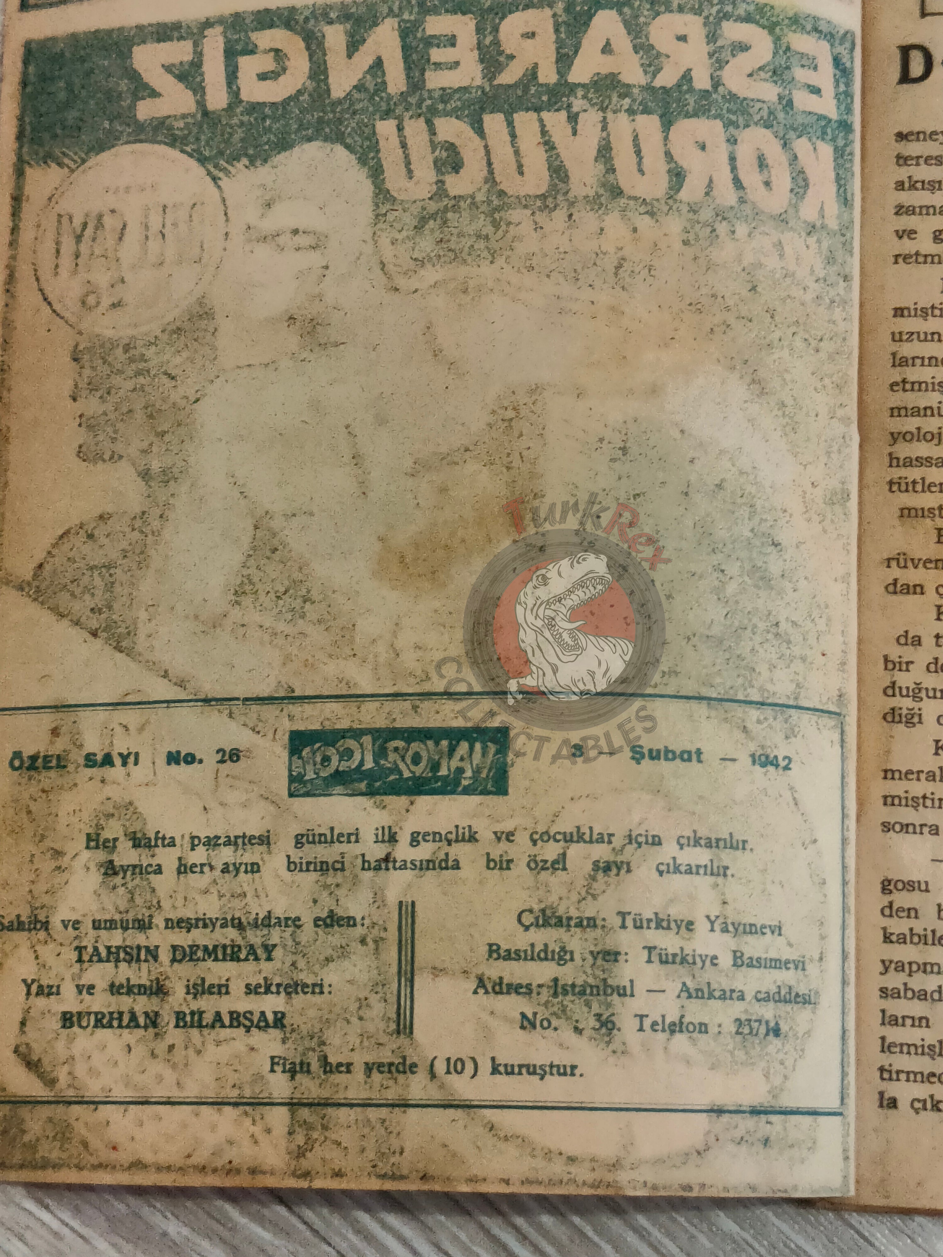 1001 Roman 1942 The Phantom - The Singh Brotherhood Turkish Comic Mag Turkey