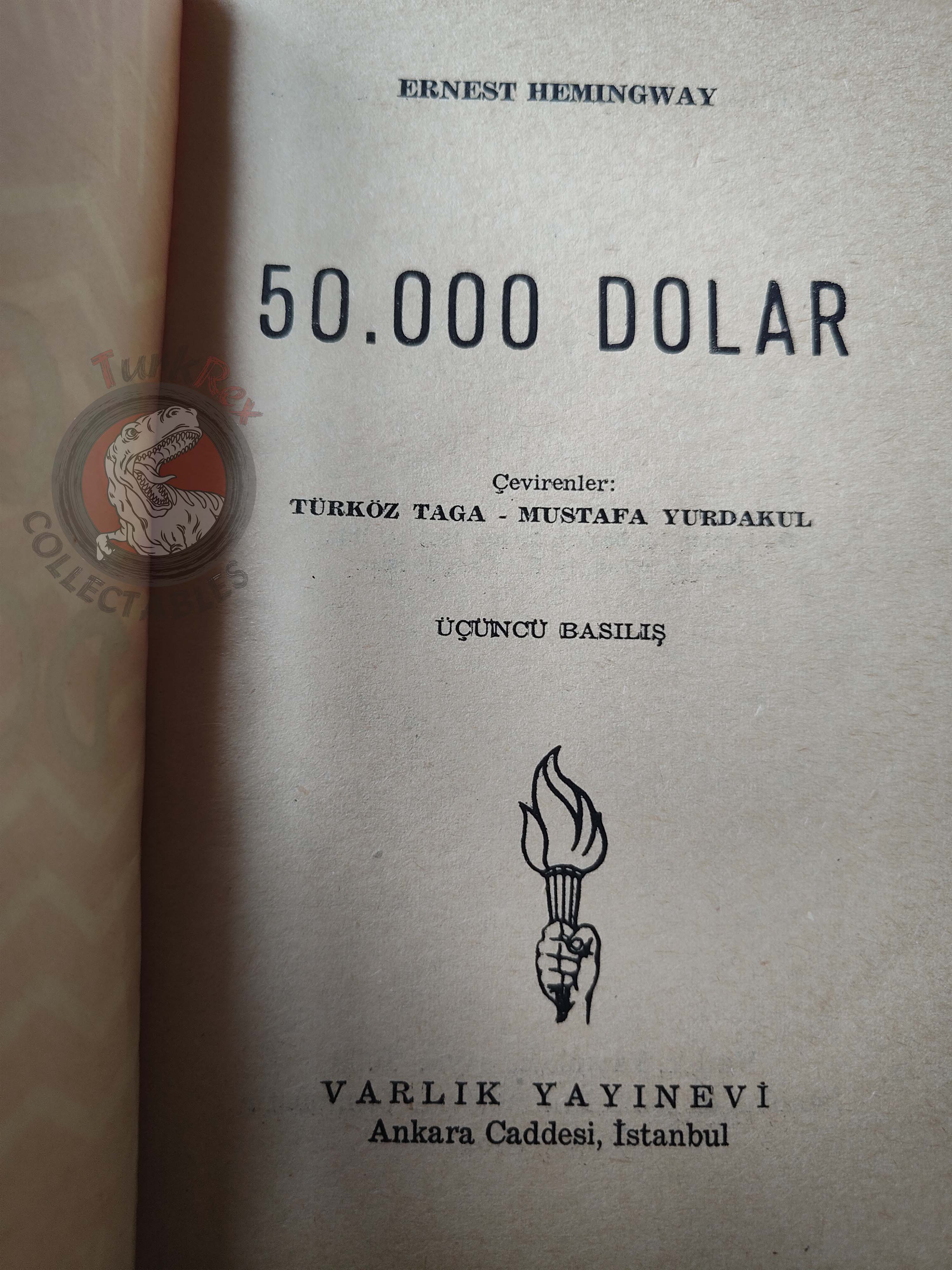 Ernest Hemingway – Fifty Grand 50 1964 Turkish Book Turkey