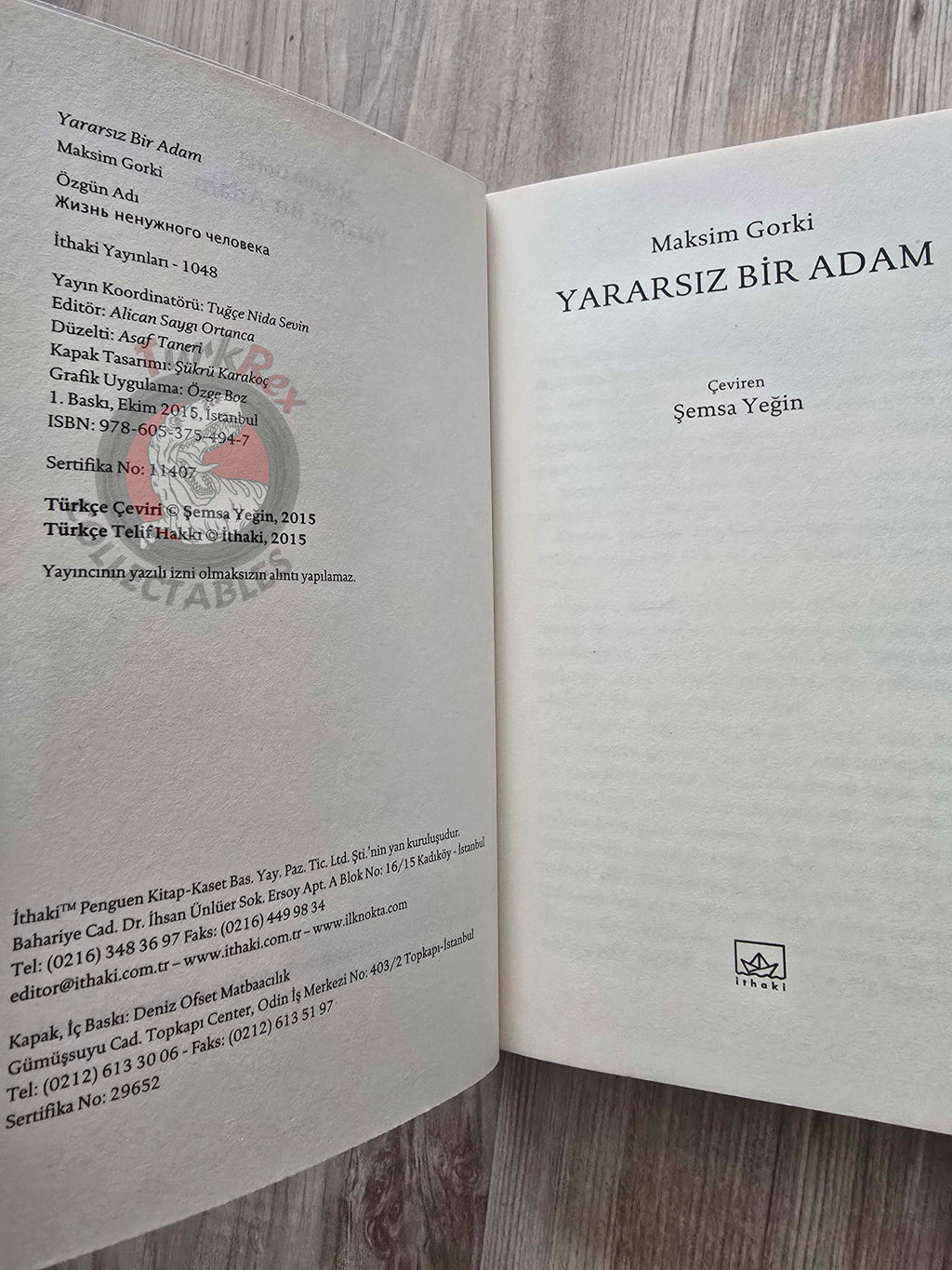 Maxim Gorky – The Life of a Useless Man 2015 Turkish Book Turkey