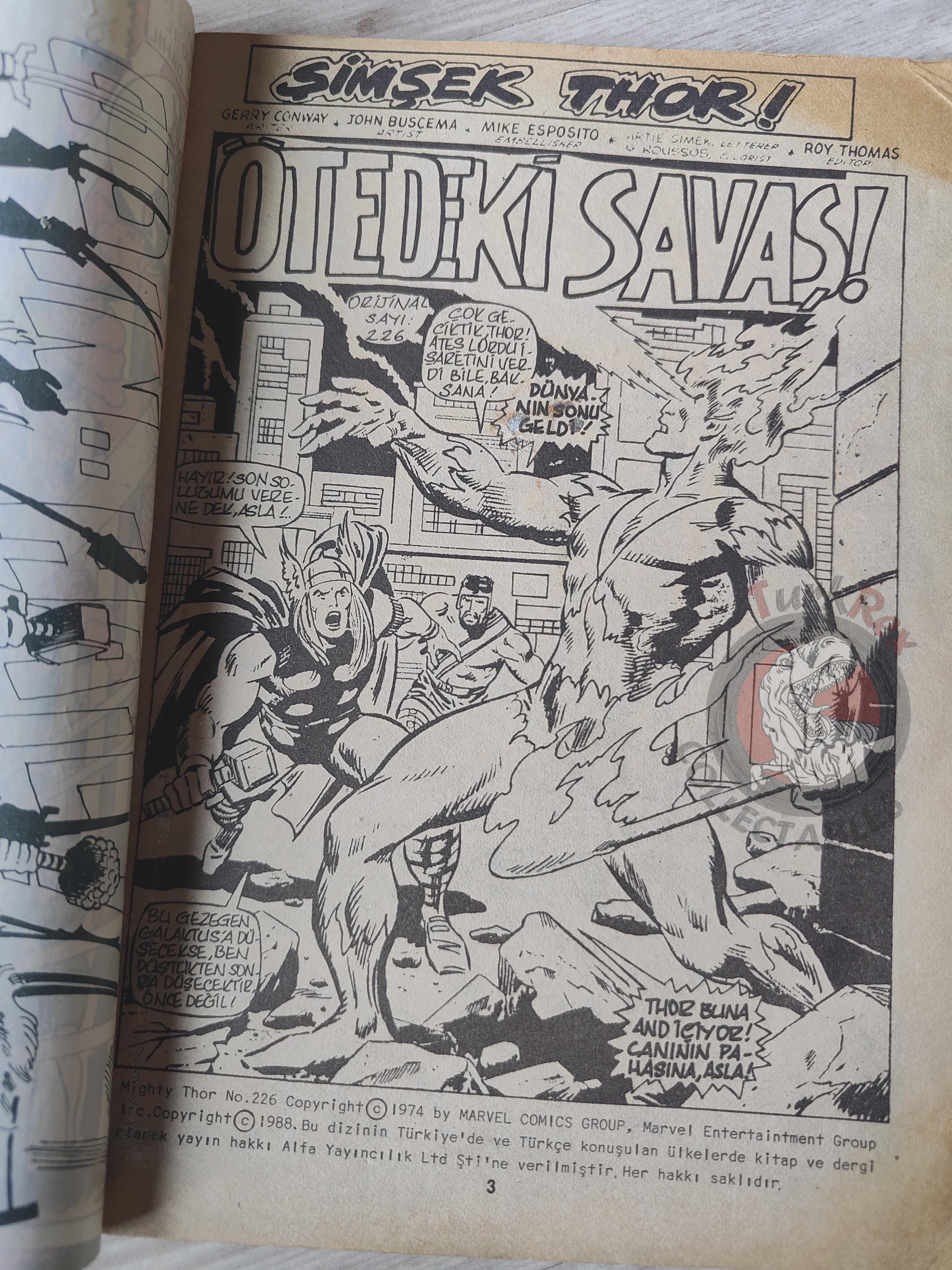 Thor #14 1988 Turkish Comic Turkey The Mighty Thor #226 #228 cover #229