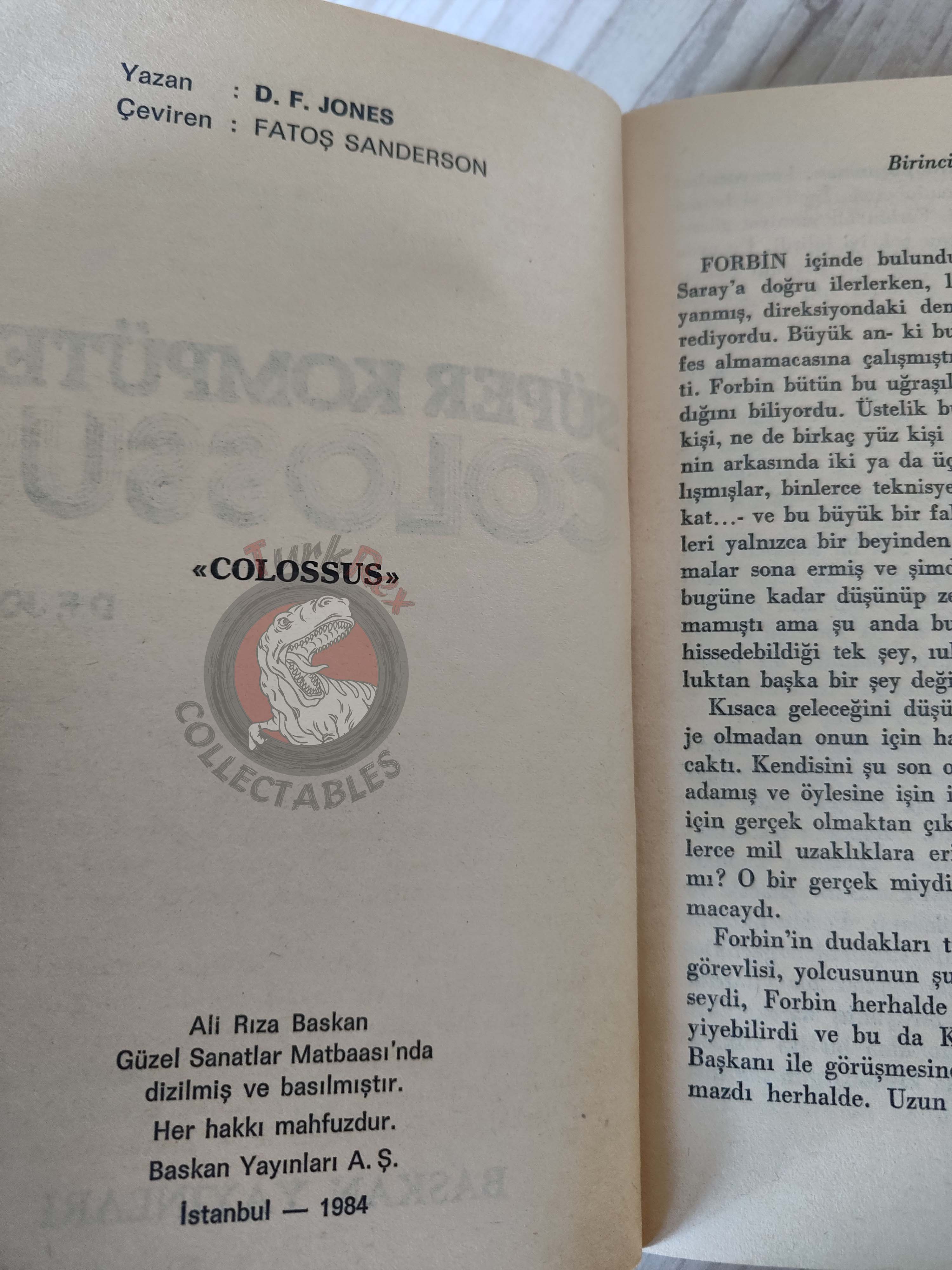 D. F. Jones – Colossus 1984 1st Turkish Book Turkey