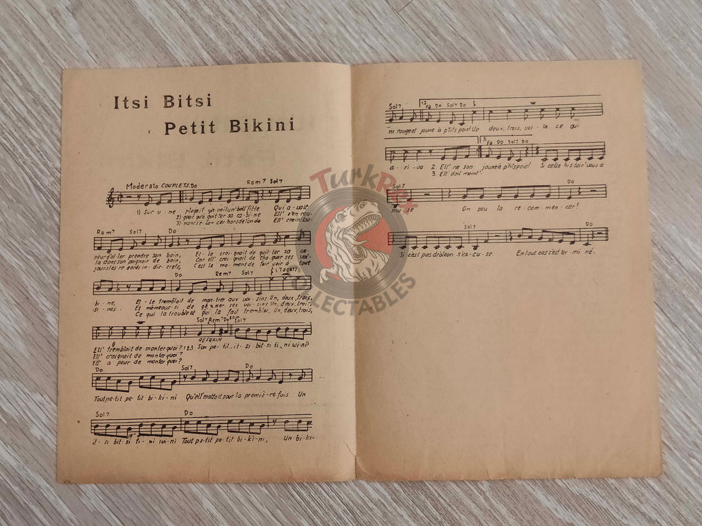 Dalida – Itsi Bitsi Petit Bikini Turkish Vintage Musical Notes Sheet Turkey