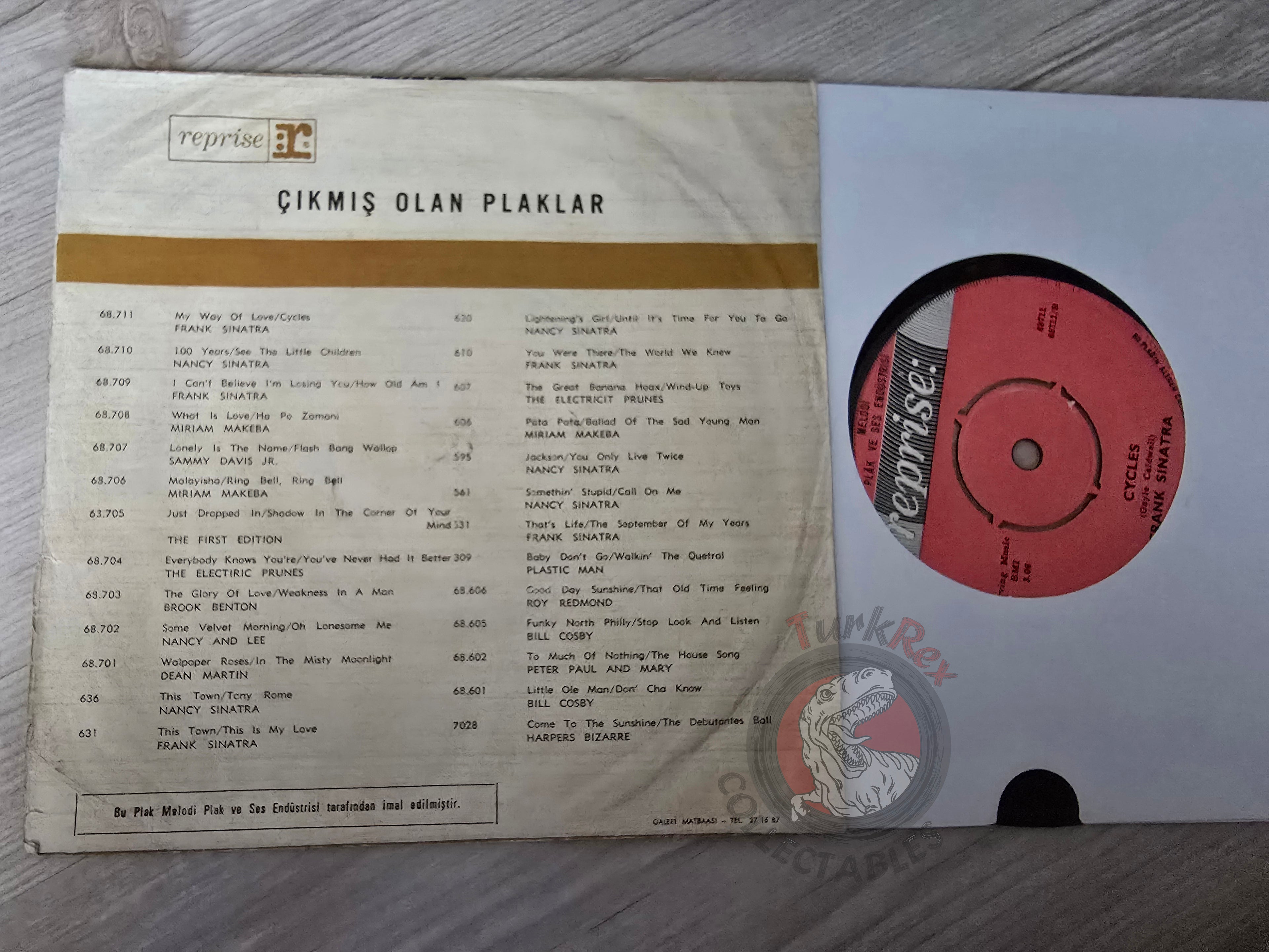 Frank Sinatra – My Way Of Life / Cycles 7" Turkish Pressing Vinyl Turkey Edition
