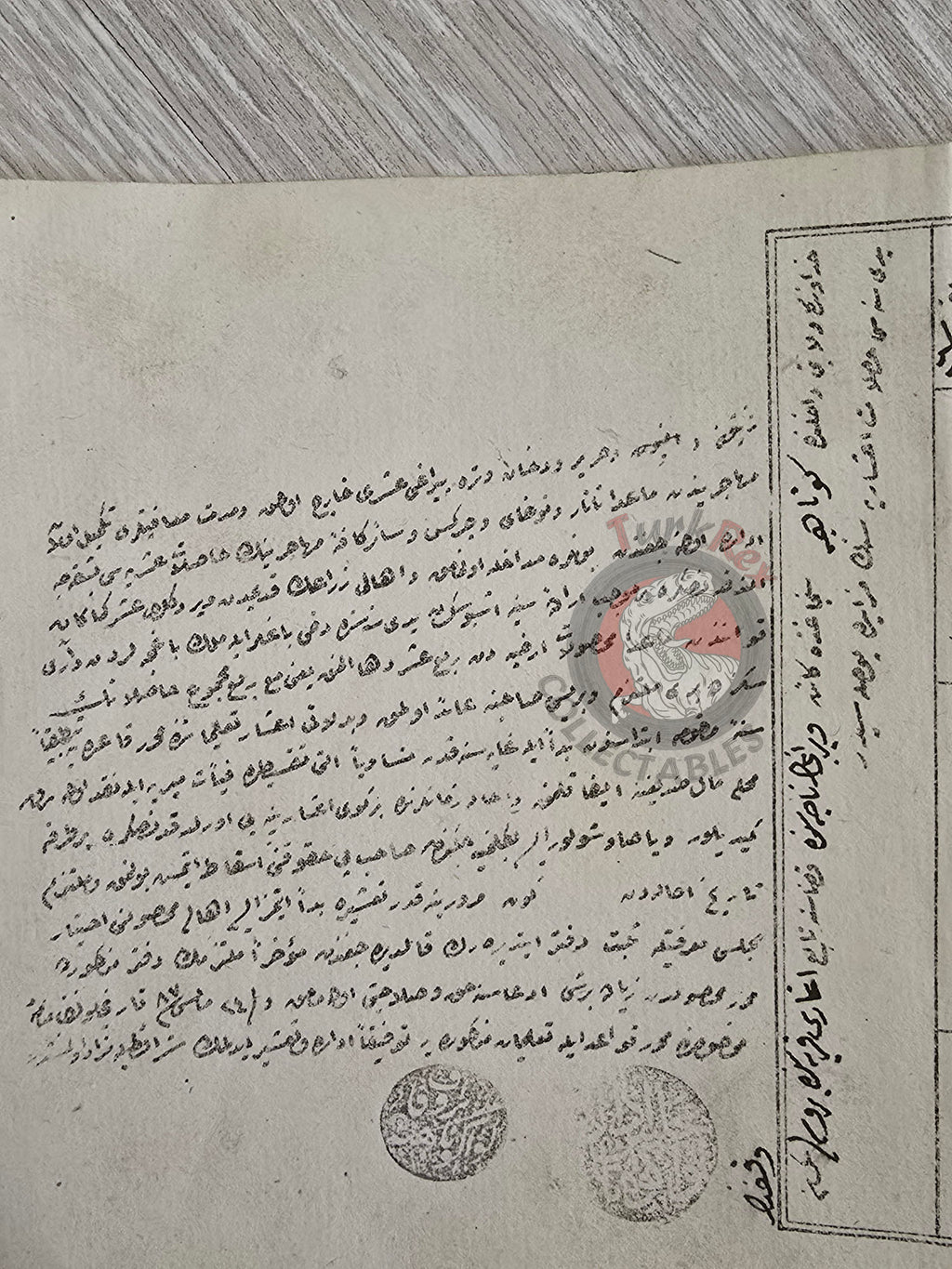Ottoman 1871 Auction Notice - Collection of the Aşar (Tithe) Tax Ağarı Kütahya Iltizam