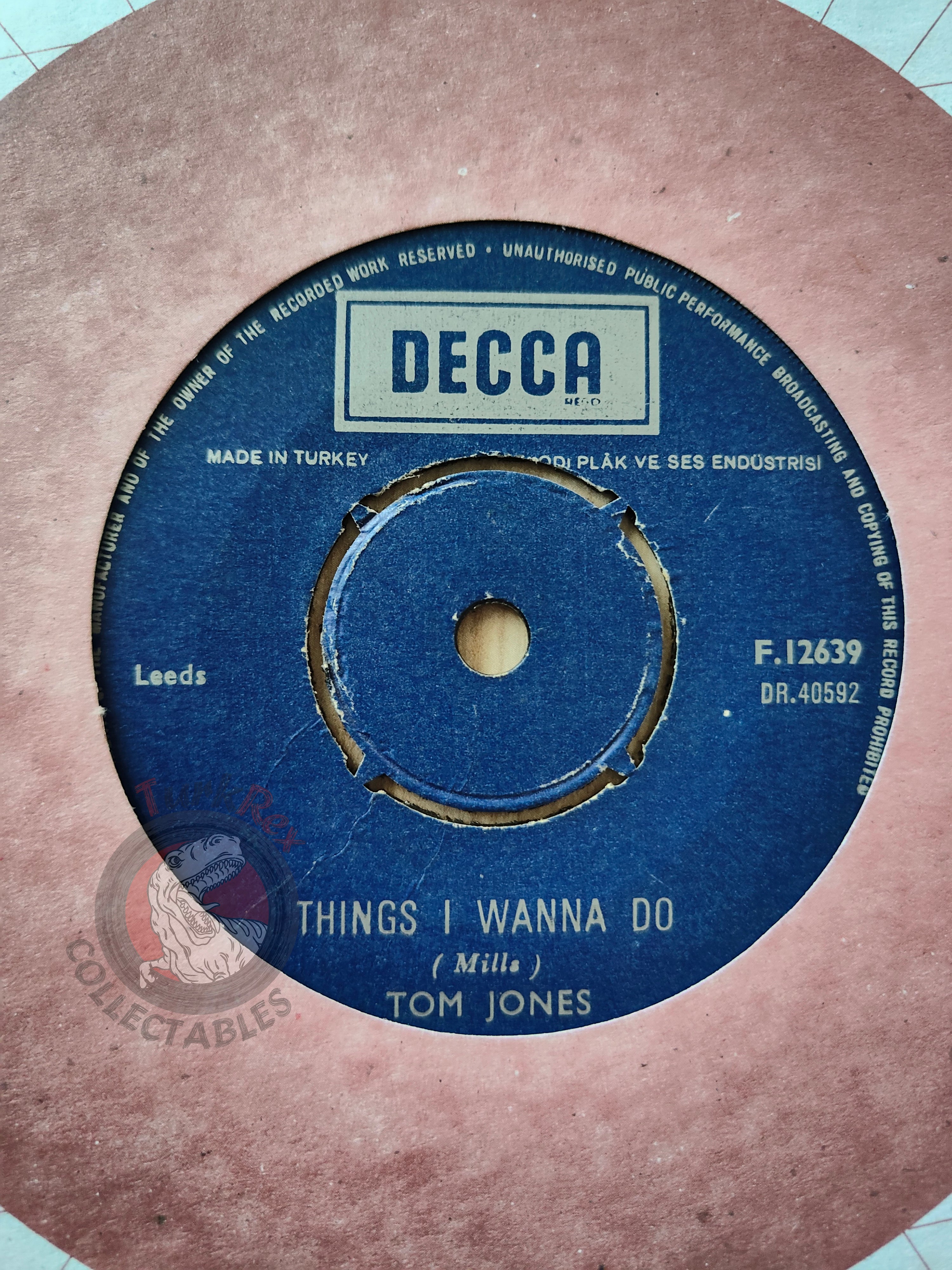 Tom Jones – I'll Never Fall In Love Again 7" Turkish Pressing Vinyl Turkey Edition