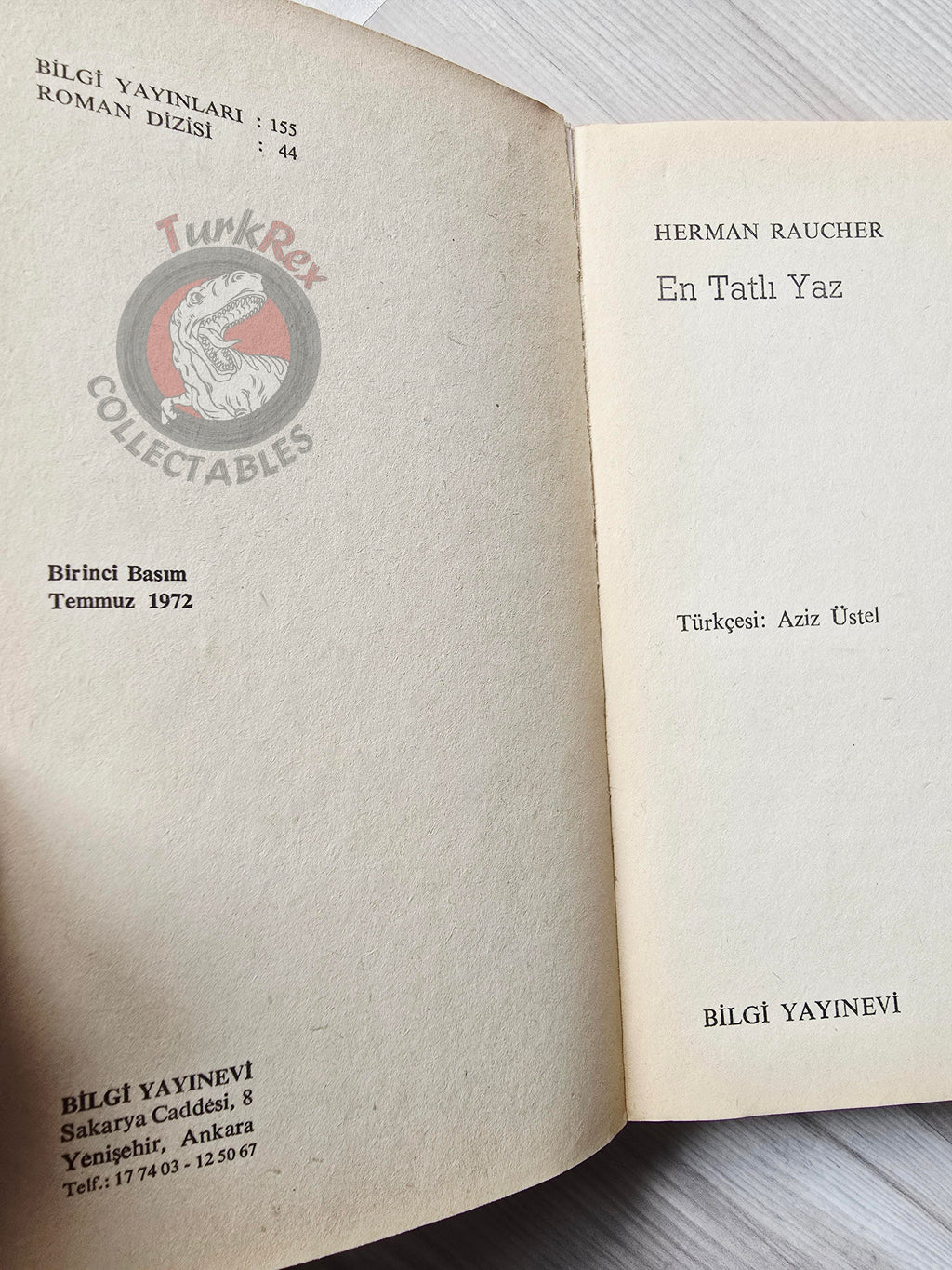 Herman Raucher – Summer of '42 1972 1st Turkish Book Turkey