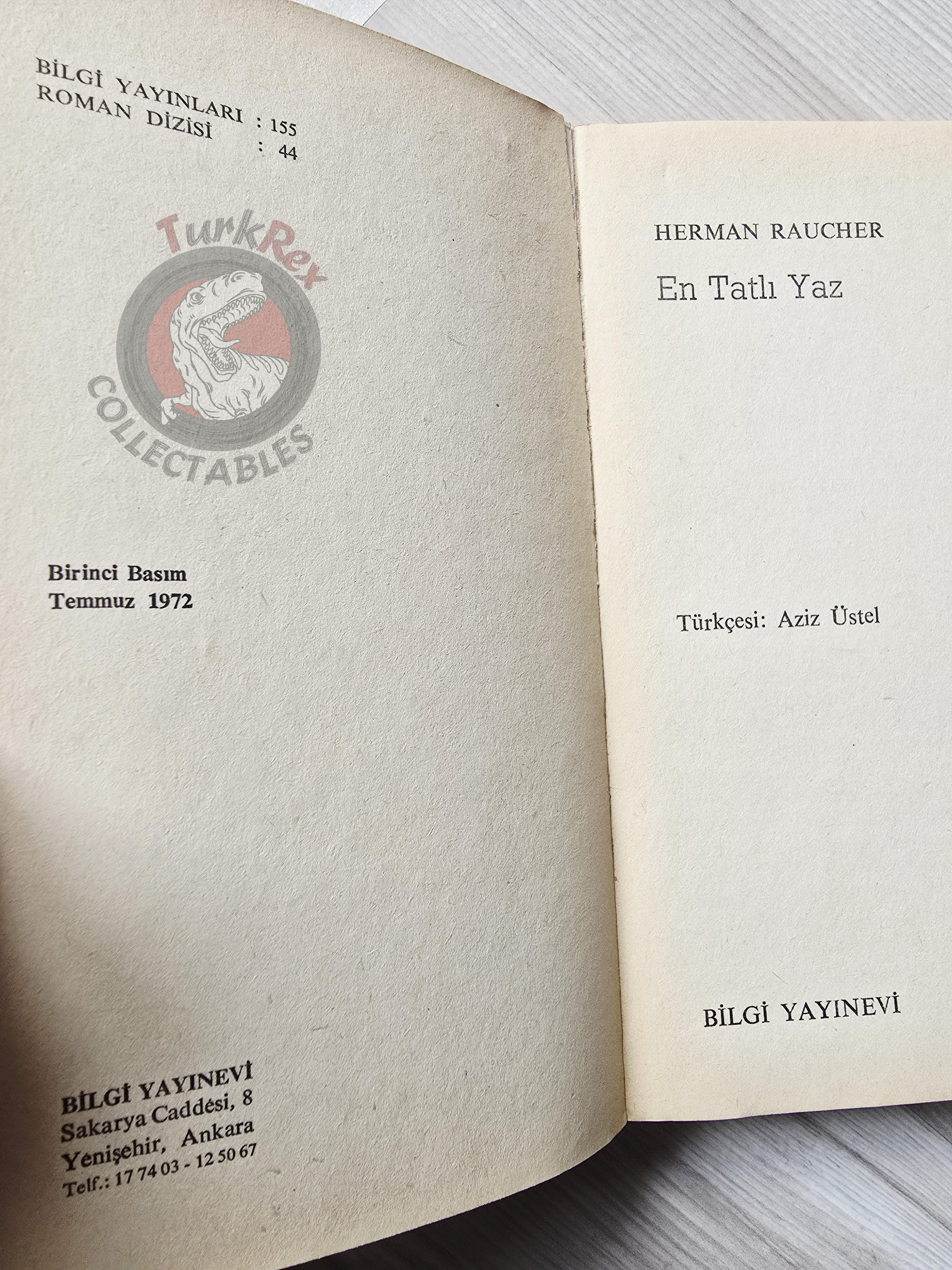 Herman Raucher – Summer of '42 1972 1st Turkish Book Turkey