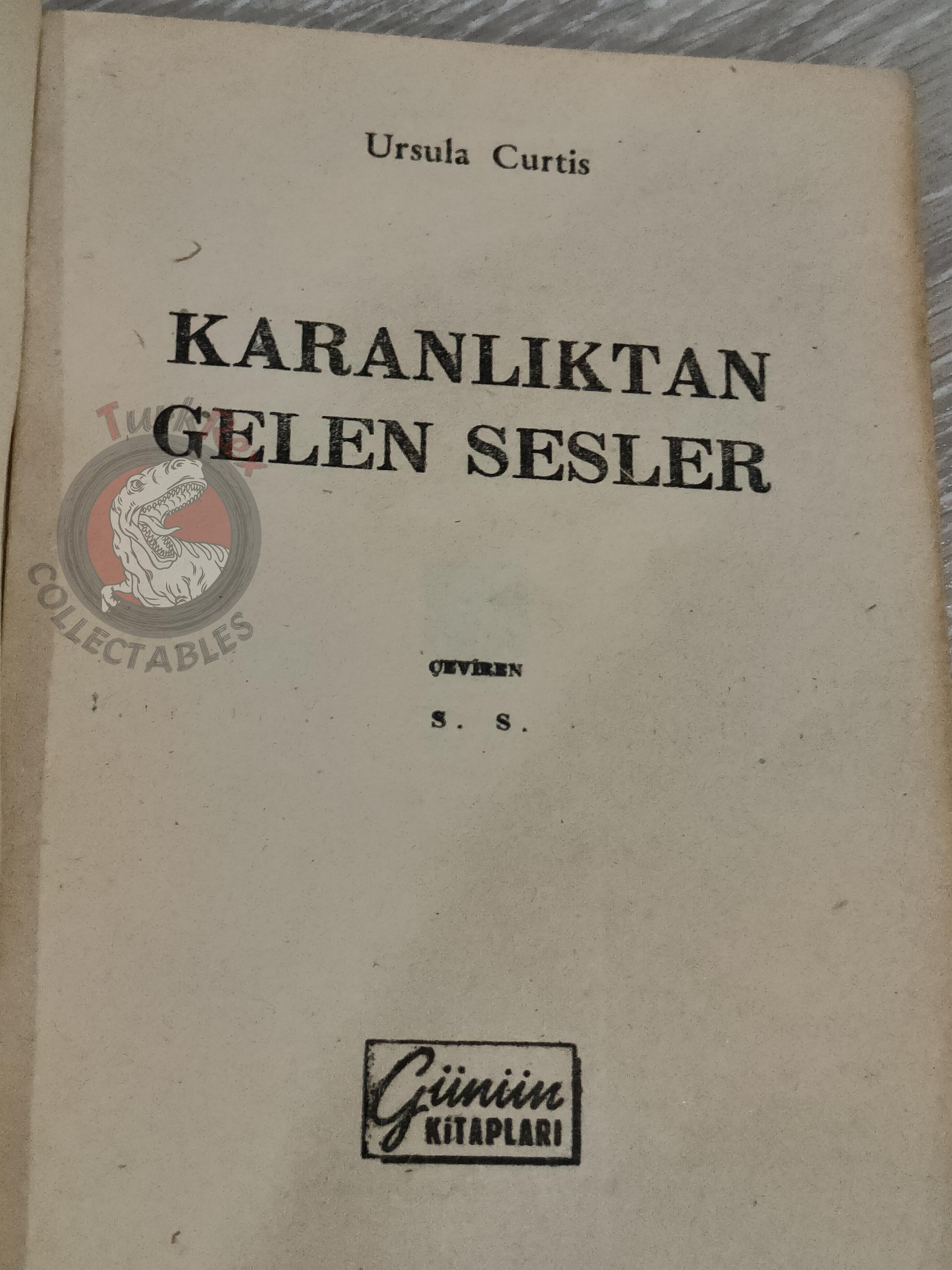 Ursula Curtiss – Voice Out of Darkness 1959 1st Turkish Book Turkey