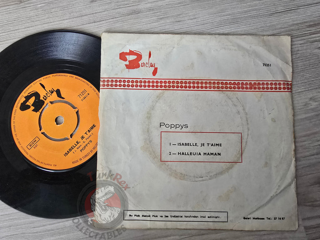 Poppys – Isabelle Je T'aime 7" Turkish Pressing Vinyl Turkey Edition