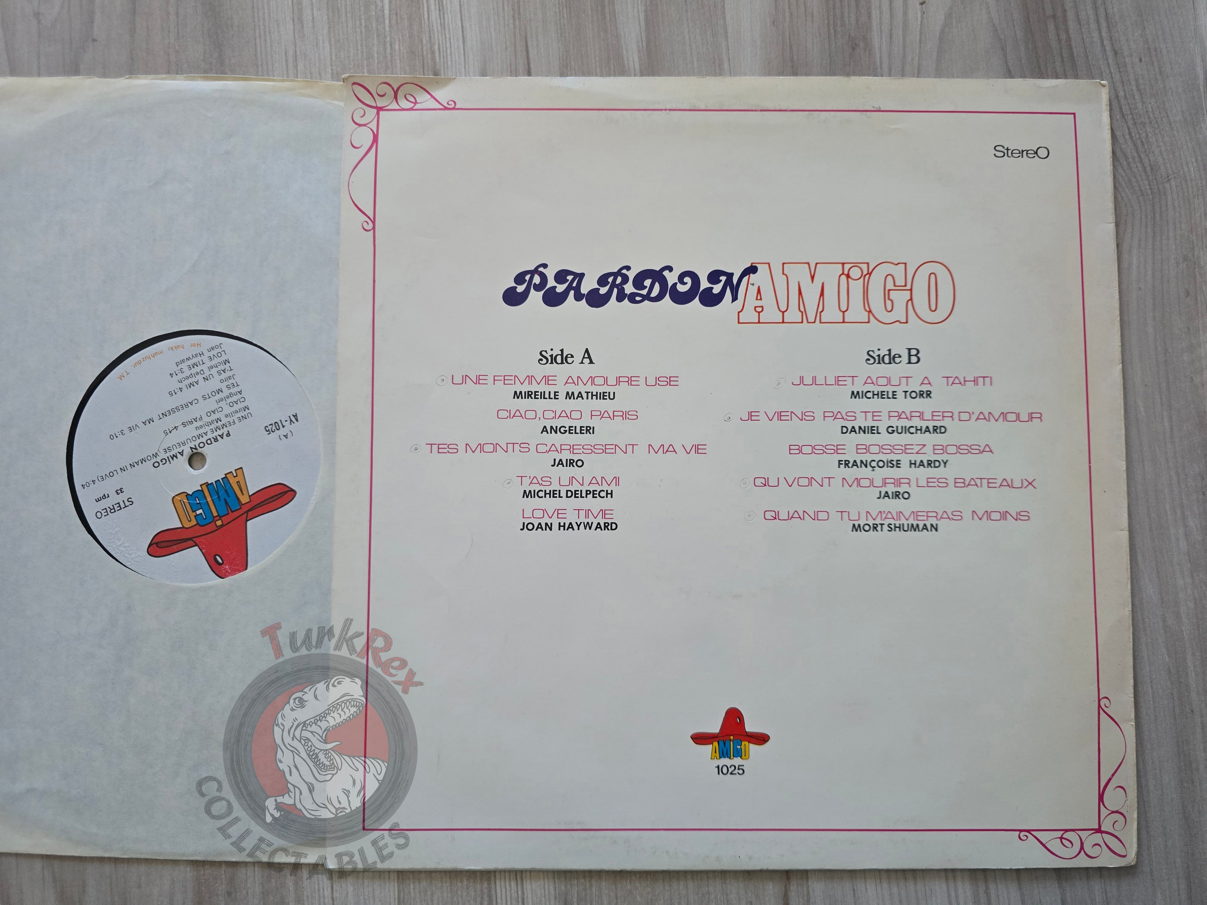 Various – Pardon Amigo Turkish Pressing Vinyl Turkey Edition