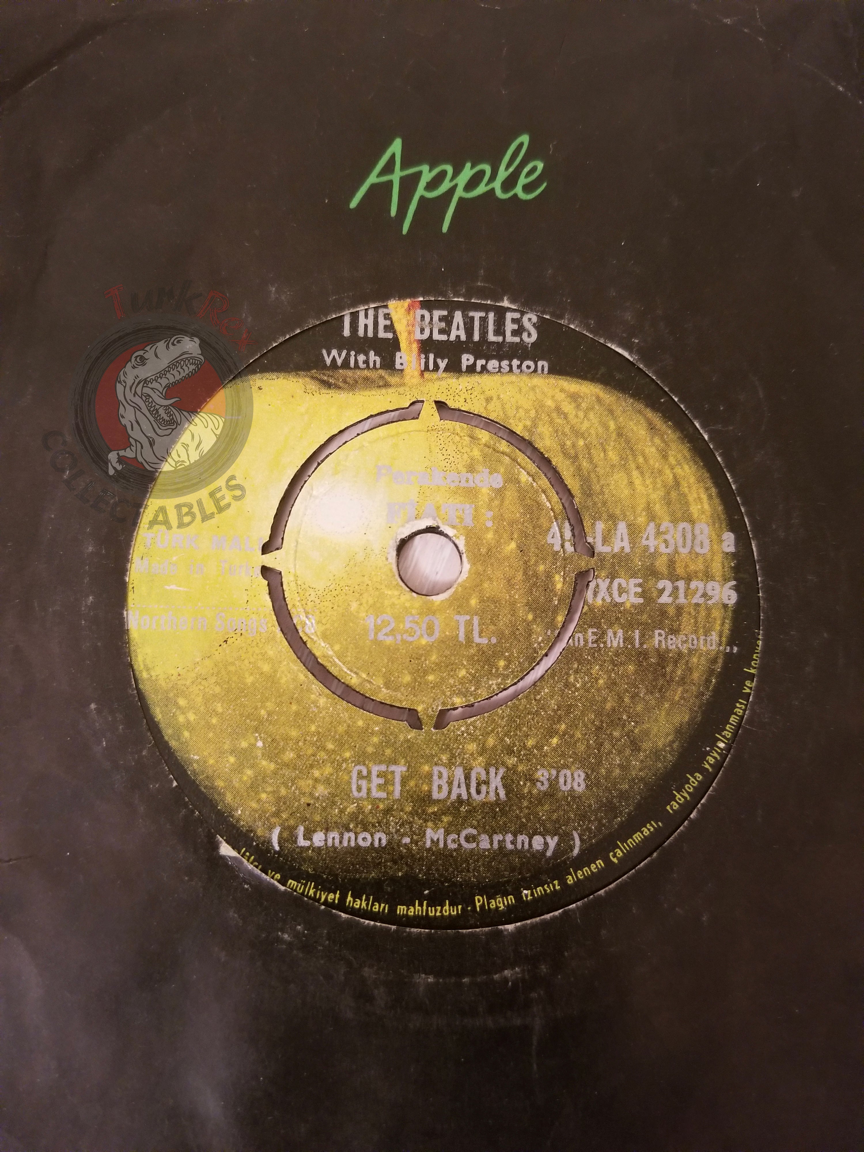 The Beatles With Billy Preston – Get Back 7" Turkish Pressing Vinyl Turkey Edition